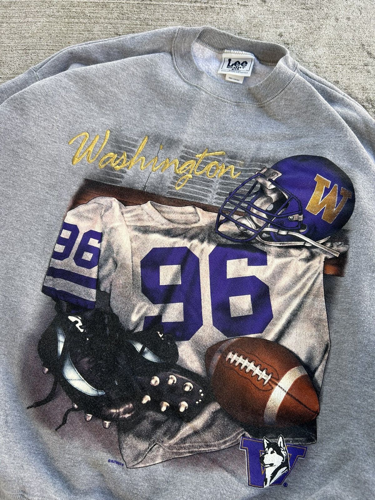 Vintage Vintage 90’s Lee Sport Washington Huskies sweatshirt Size US XL / EU 56 / 4 - 2 Thumbnail