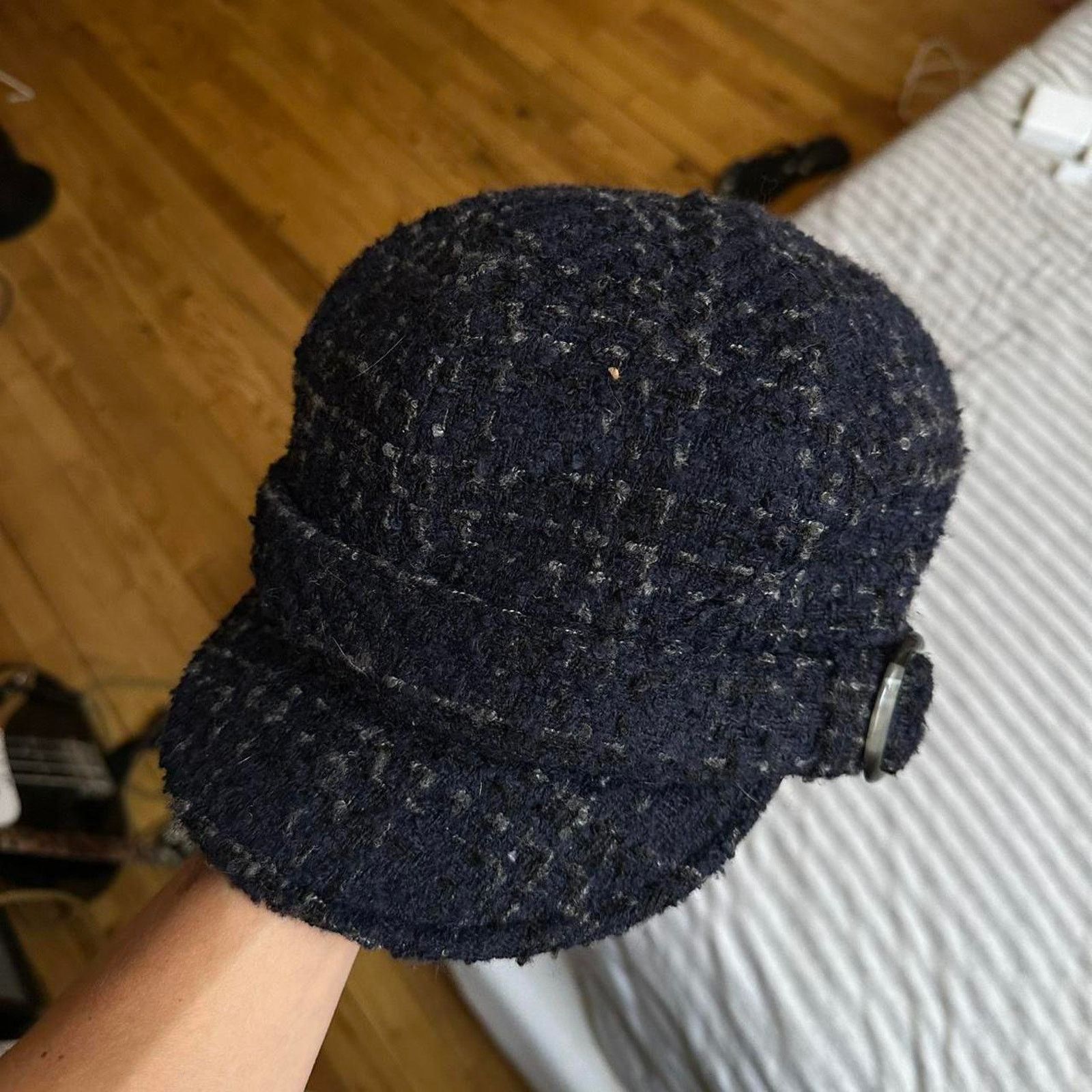Vintage Vintage Y2K Knit Tweed Button Military Paper Boy Hat Cap Size ONE SIZE - 3 Thumbnail