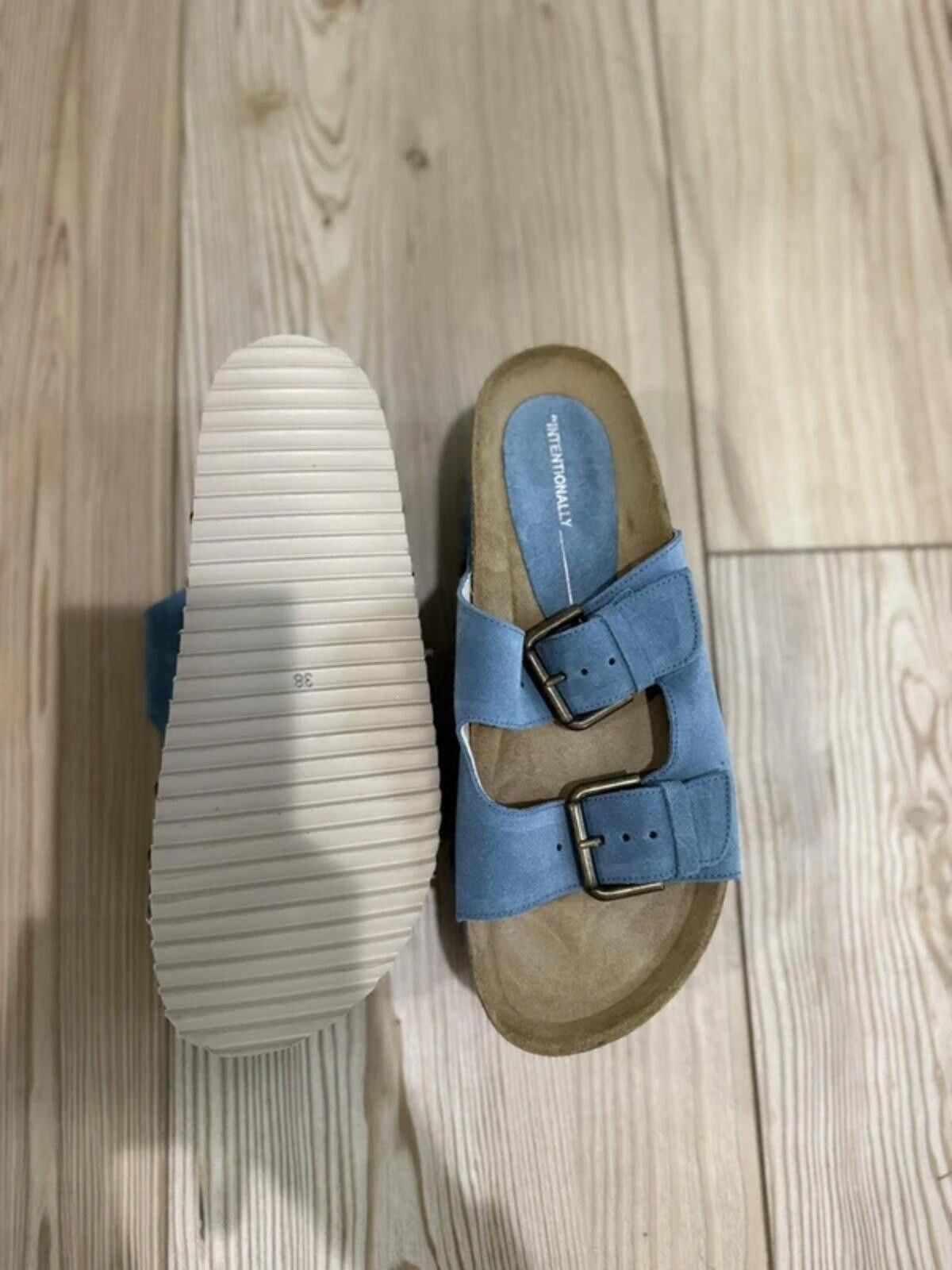 Other Tymoshenko Blue Suede Buckle Platform Sandals Size US 7.5 / EU 40-41 - 3 Thumbnail