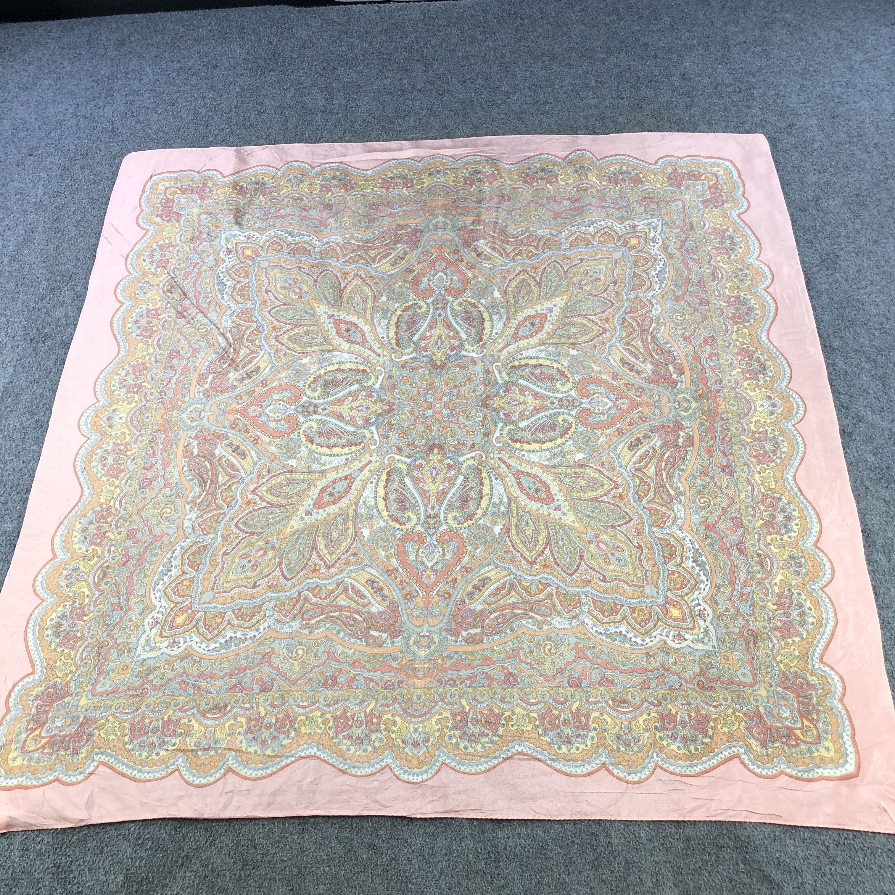 Japanese Brand Vintage Luxury Paisley Silk Scarf M1287 Size ONE SIZE - 2 Thumbnail