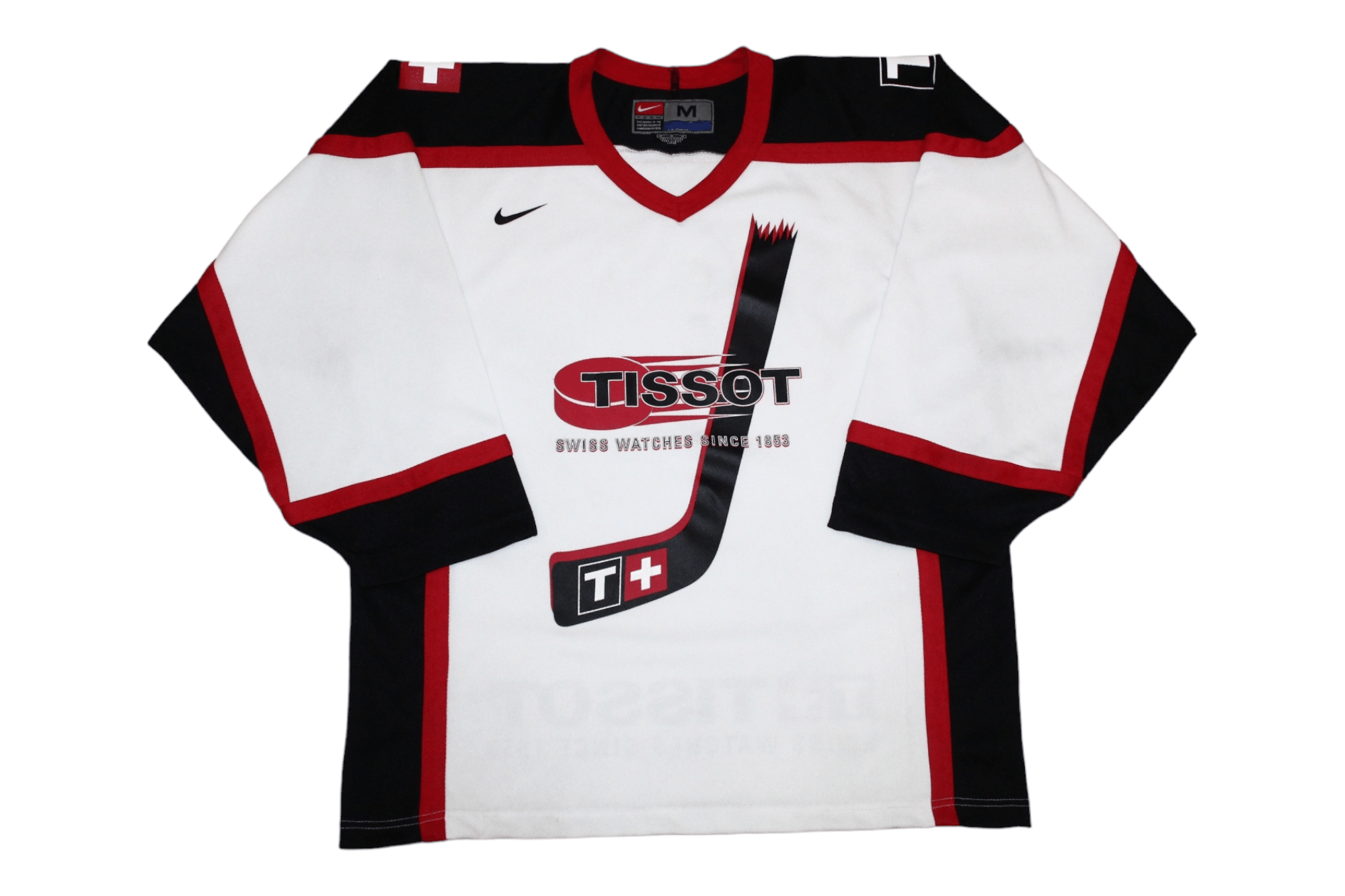 Nike VTG🔥90's Tissot Swiss Watches NIKE Team Hockey Jersey Size US L / EU 52-54 / 3 - 1 Thumbnail