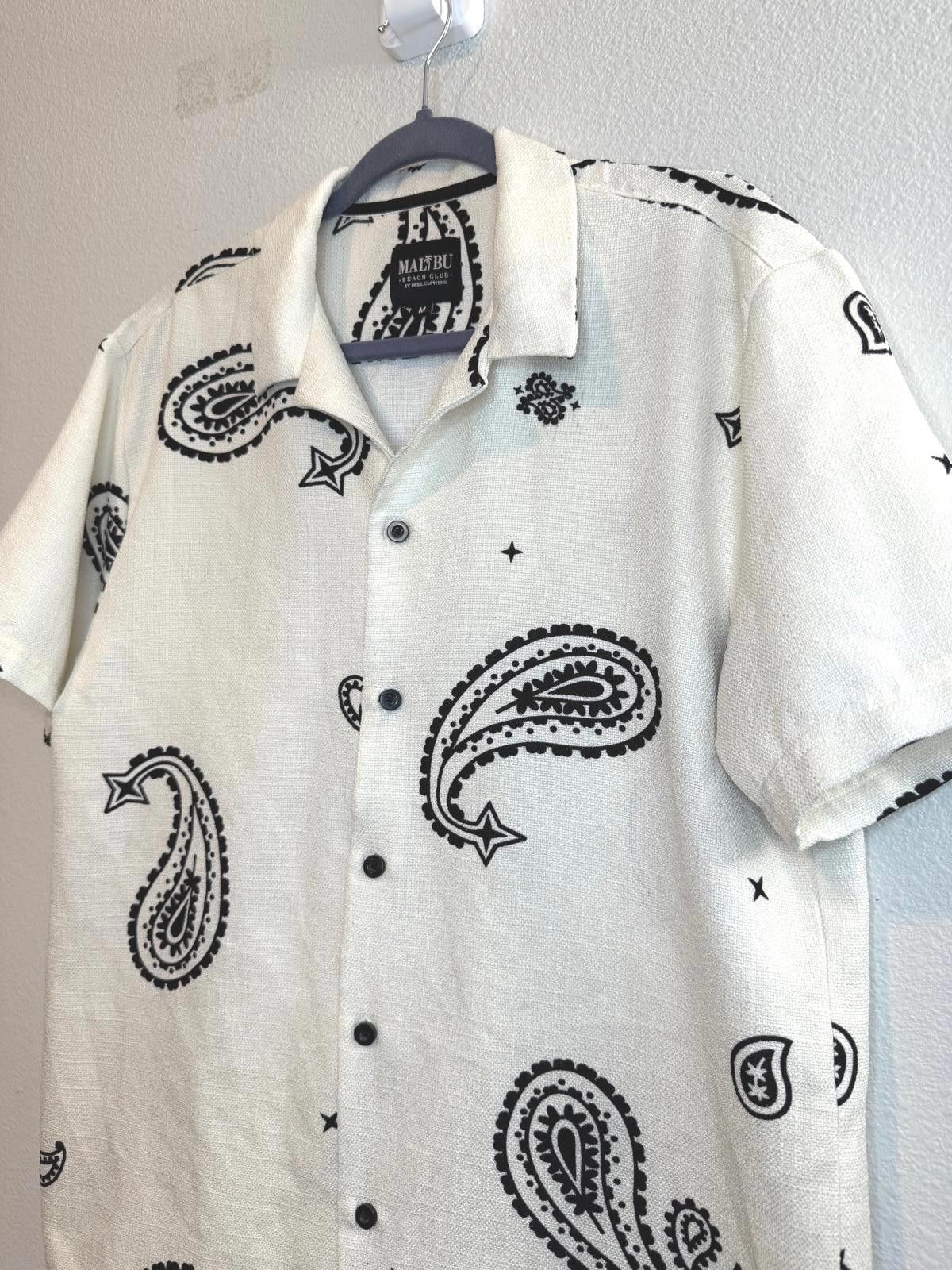 Designer Malibu Beach Club Paisley Short Sleeve Shirt Size US M / EU 48-50 / 2 - 1 Thumbnail