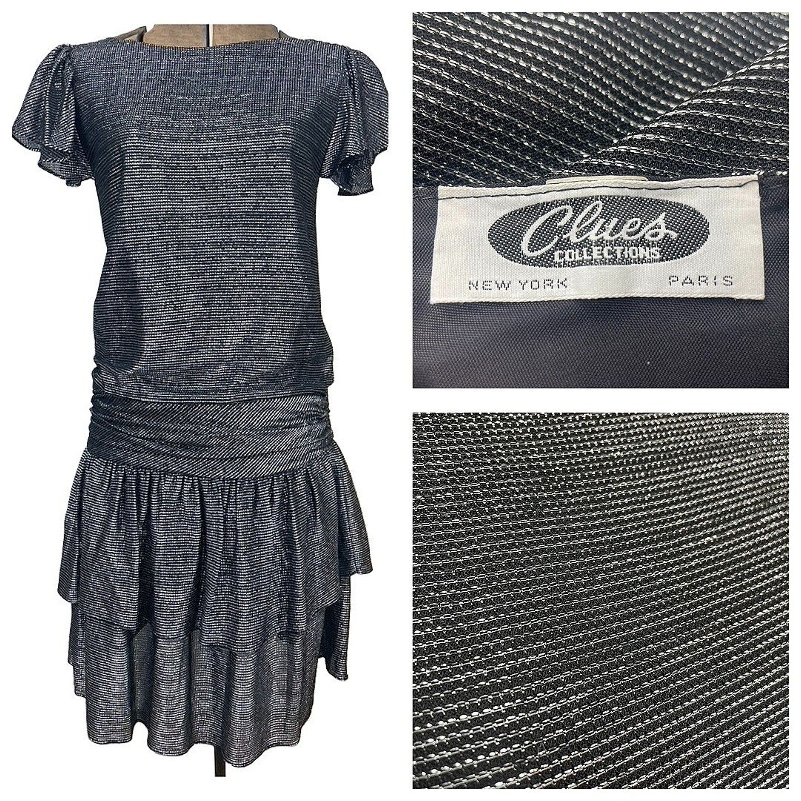 Vintage Womens Metallic Silver 80s Dress Disco Whimsi Party Bling Size S / US 4 / IT 40 - 1 Thumbnail