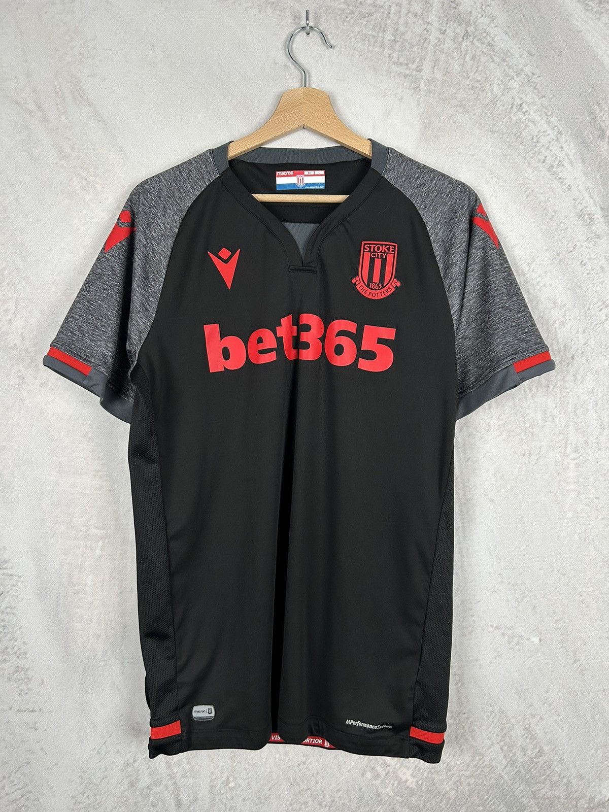 Macron Stoke City Soccer Jersey Football Retro Premier League Rare Size US L / EU 52-54 / 3 - 1 Thumbnail