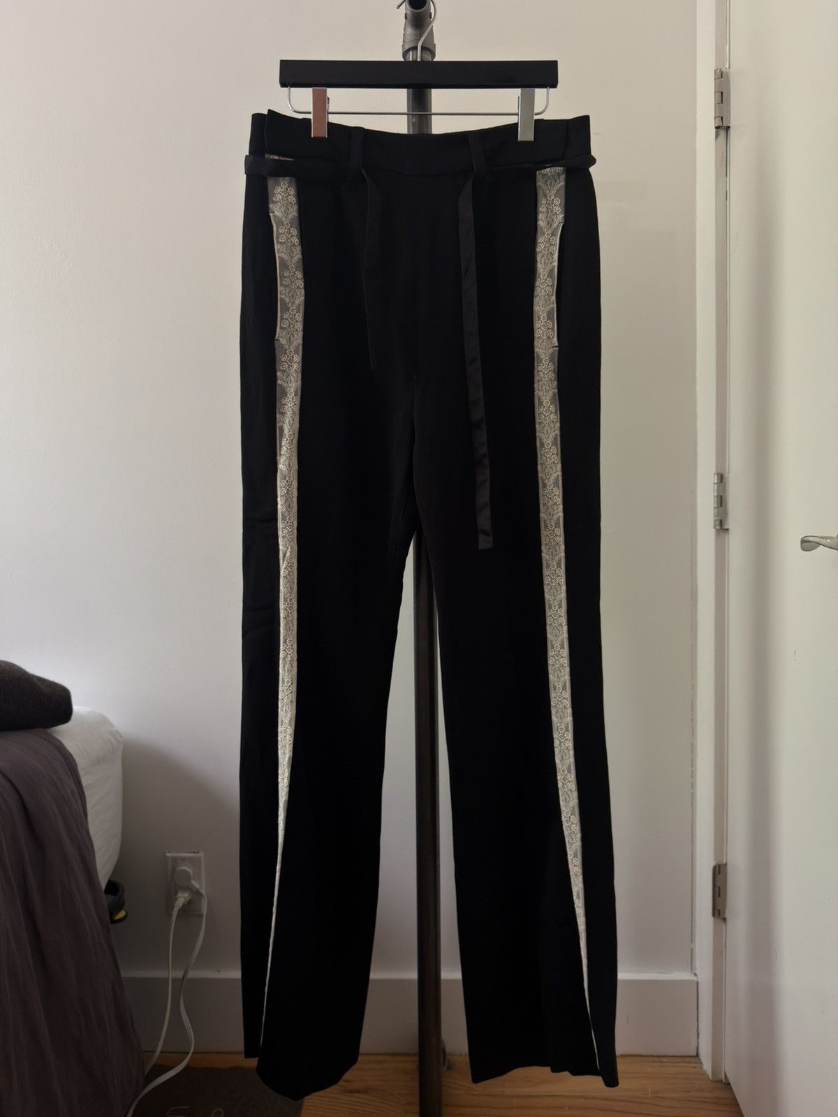 Ann Demeulemeester FW17 Lace-Stripe Wide Trousers Size US 32 / EU 48 - 1 Thumbnail
