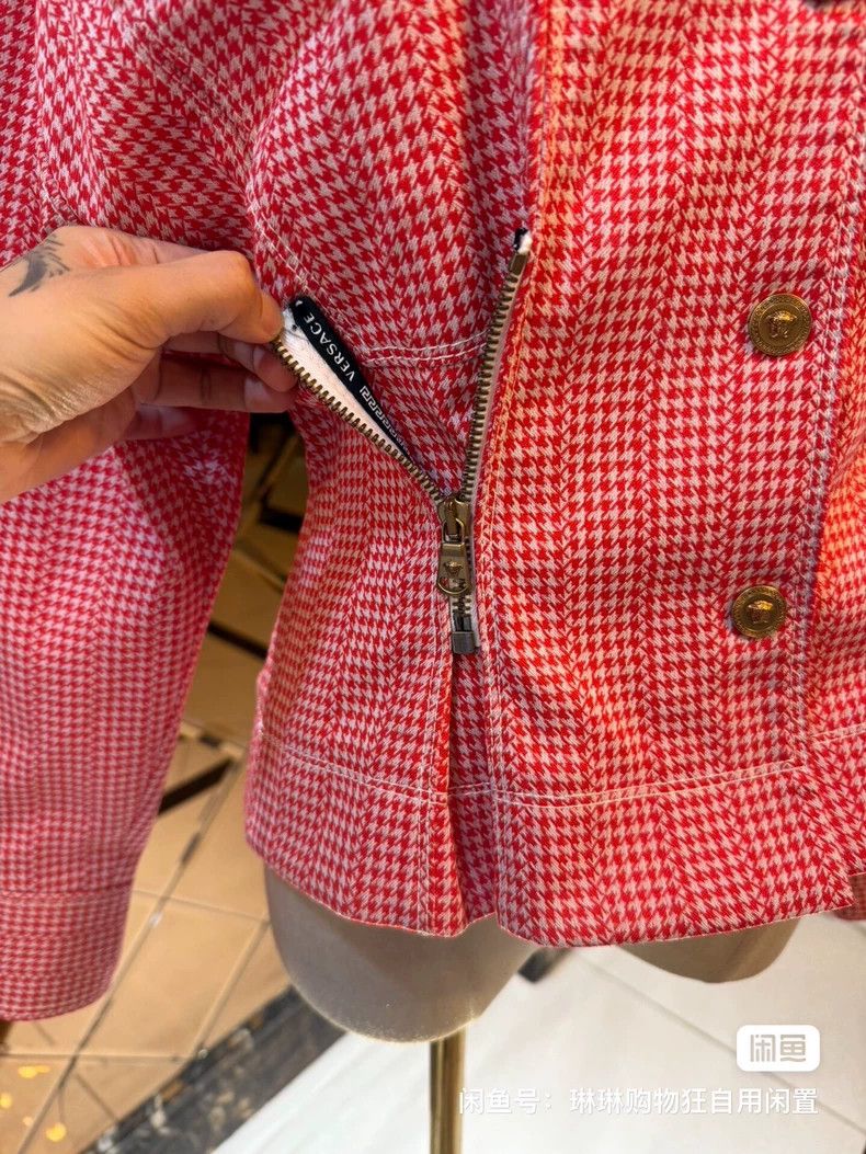 Versace Versace Houndstooth three-dimensional bust, double zipper, Size M / US 6-8 / IT 42-44 - 9 Thumbnail