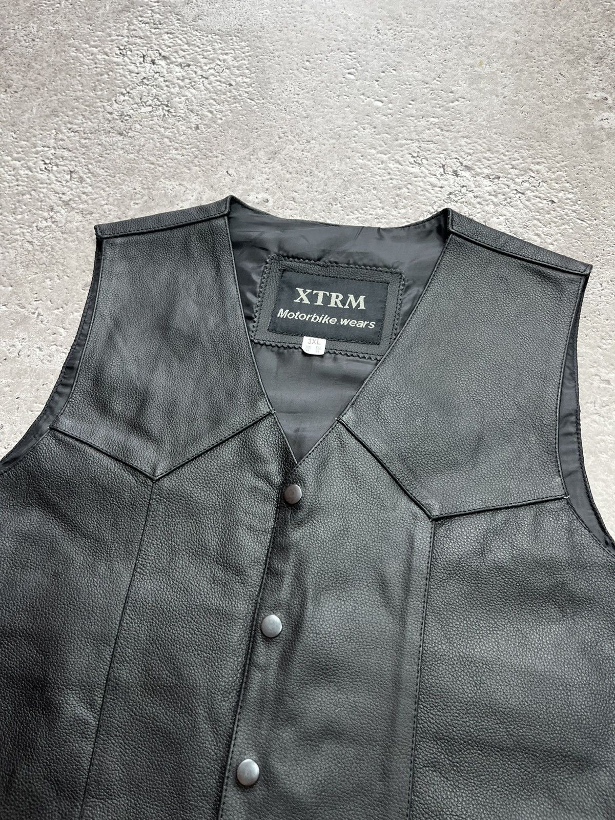 Leather XTRM Black Leather Biker Vest Lace Up Sides Size XL Size US XL / EU 56 / 4 - 9 Thumbnail