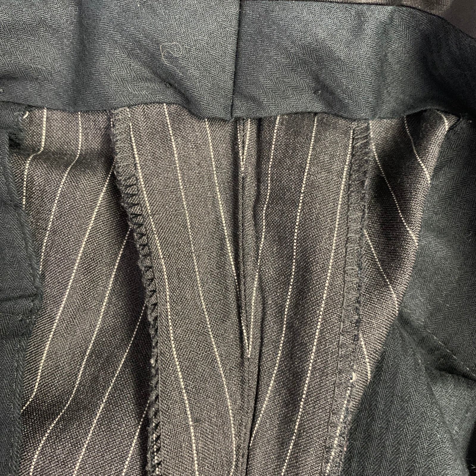 Belvest 40 Grey White Pinstripe Wool Linen Single Breasted Suit Size 40R - 16 Thumbnail