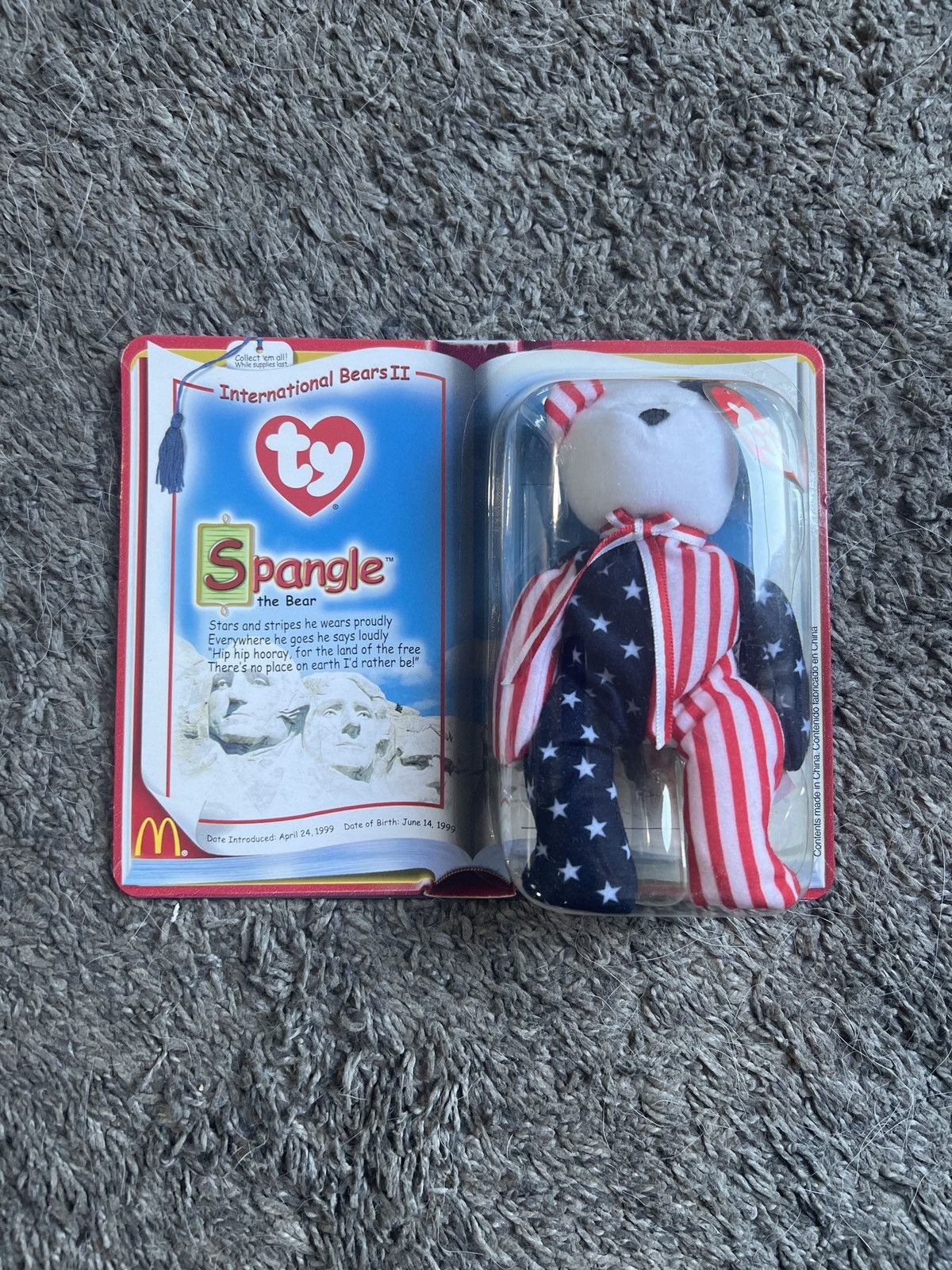 Vintage 2000 McDonald’s Ty Spangle The Bear Teenie Beanie Baby Size ONE SIZE - 1 Thumbnail