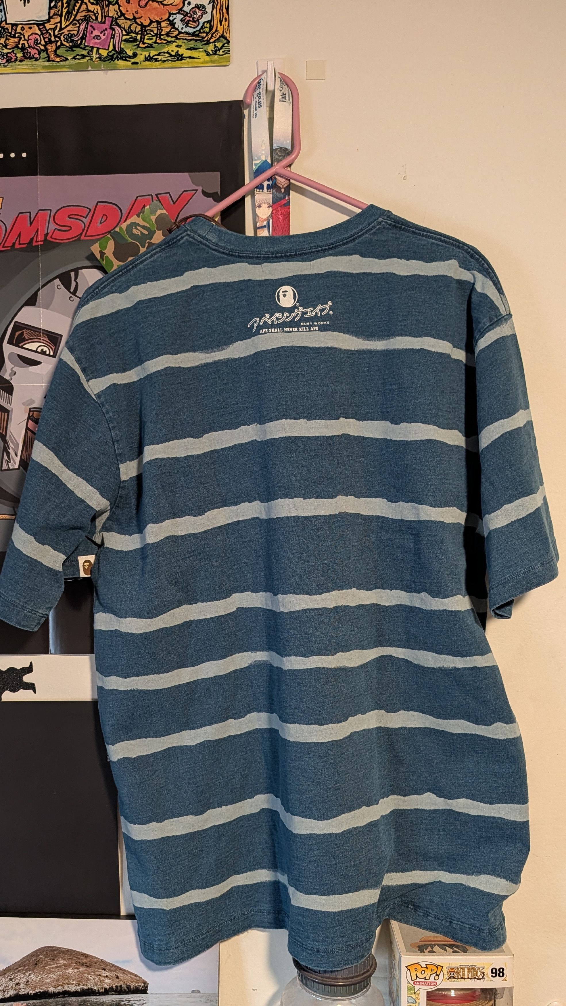 Bape BAPE Discharge Print Relaxed Fit Tee 'Light Indigo' Size US L / EU 52-54 / 3 - 5 Thumbnail