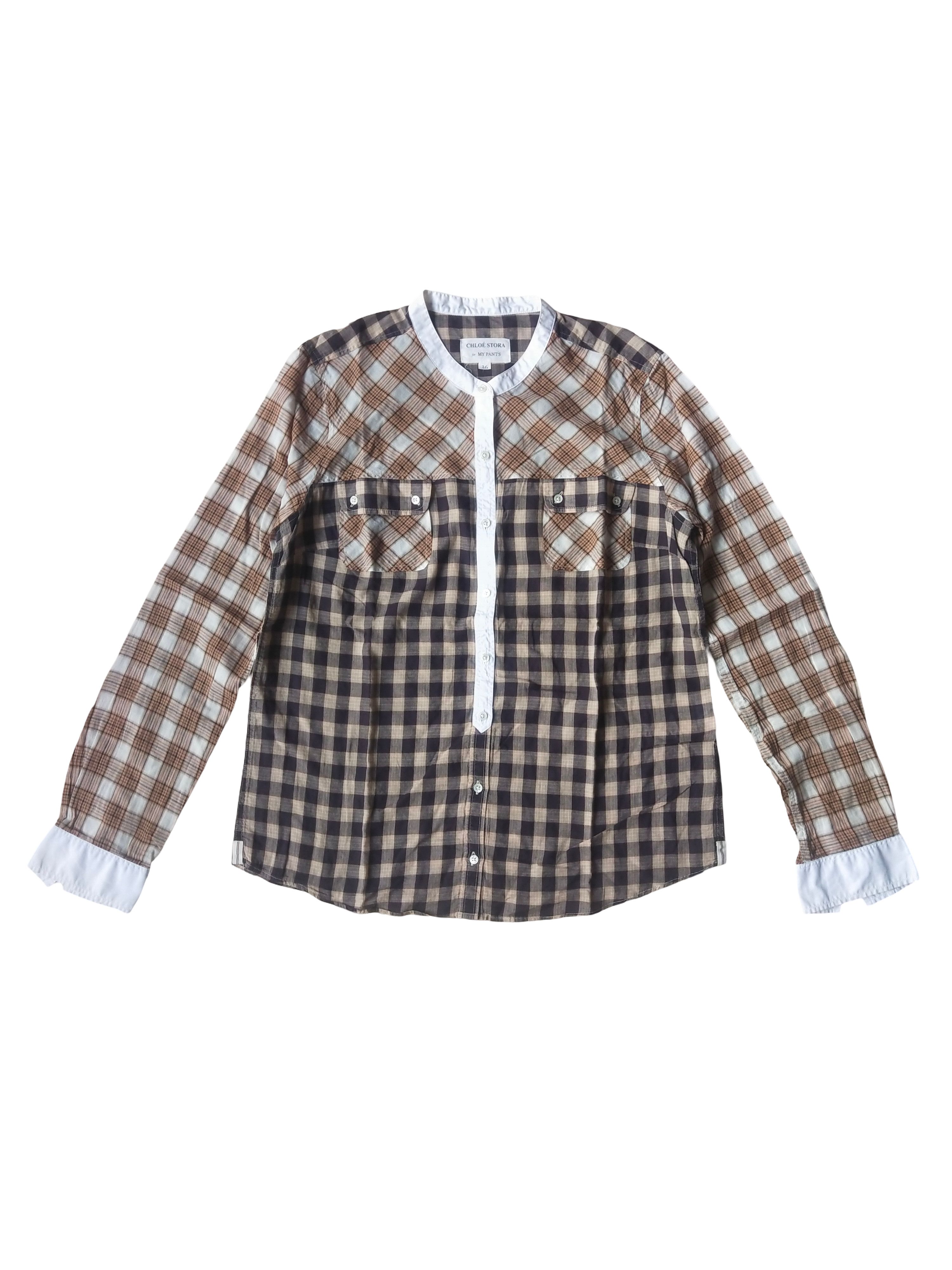 Chloe Chloe Stora Paris Mixed Plaid Band Collar Shirt Portugal Size M / US 6-8 / IT 42-44 - 1 Thumbnail
