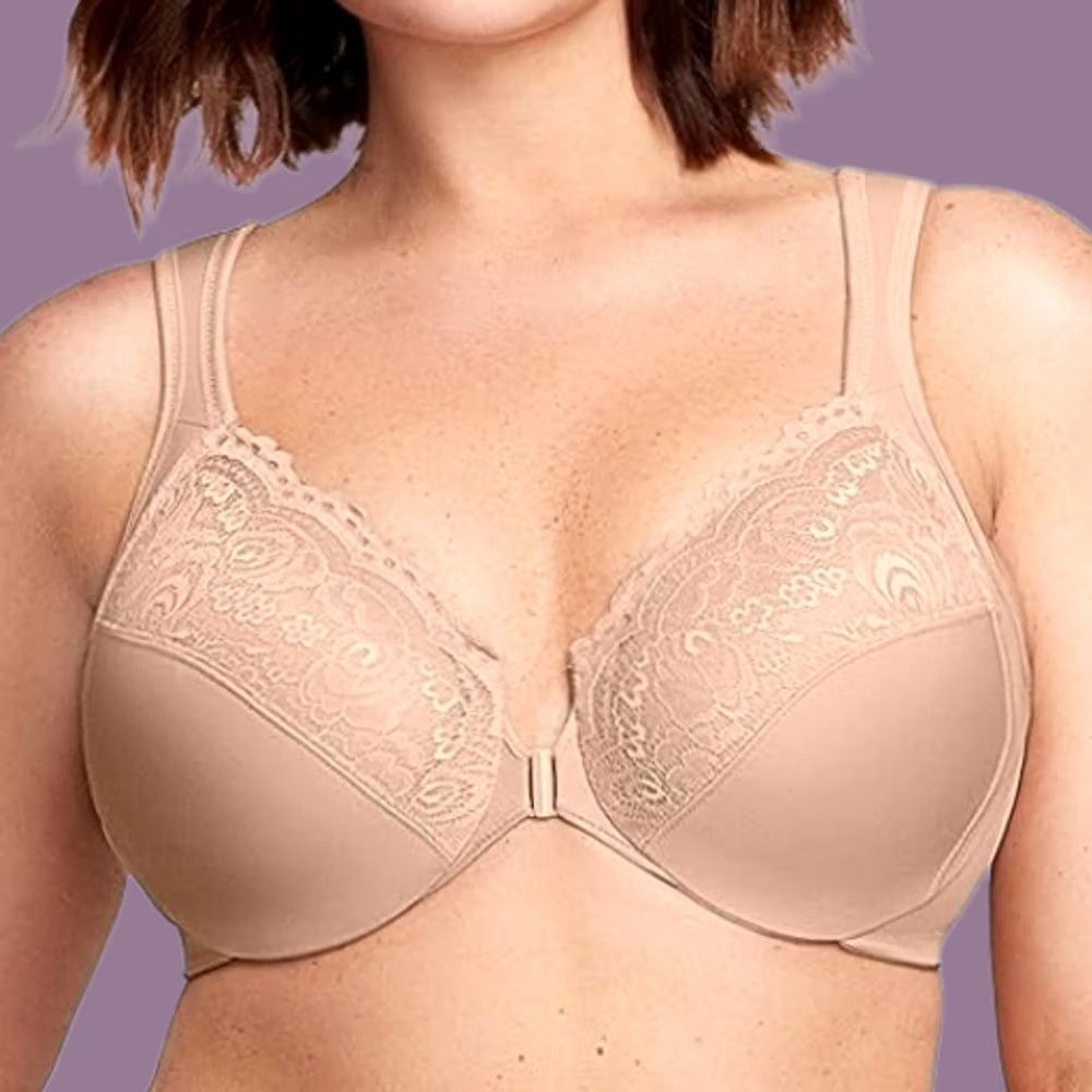 Glamorise Bra Womens 50h Cafe Full Figure Wonderwire Front Close Full Coverage 1245 Nwo, Women's