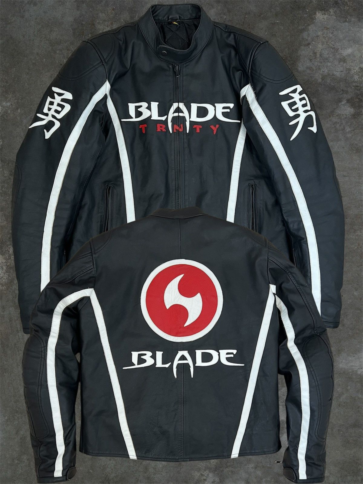 Other Vintage Blade trinity black leather jacket Size US L / EU 52-54 / 3 - 1 Thumbnail