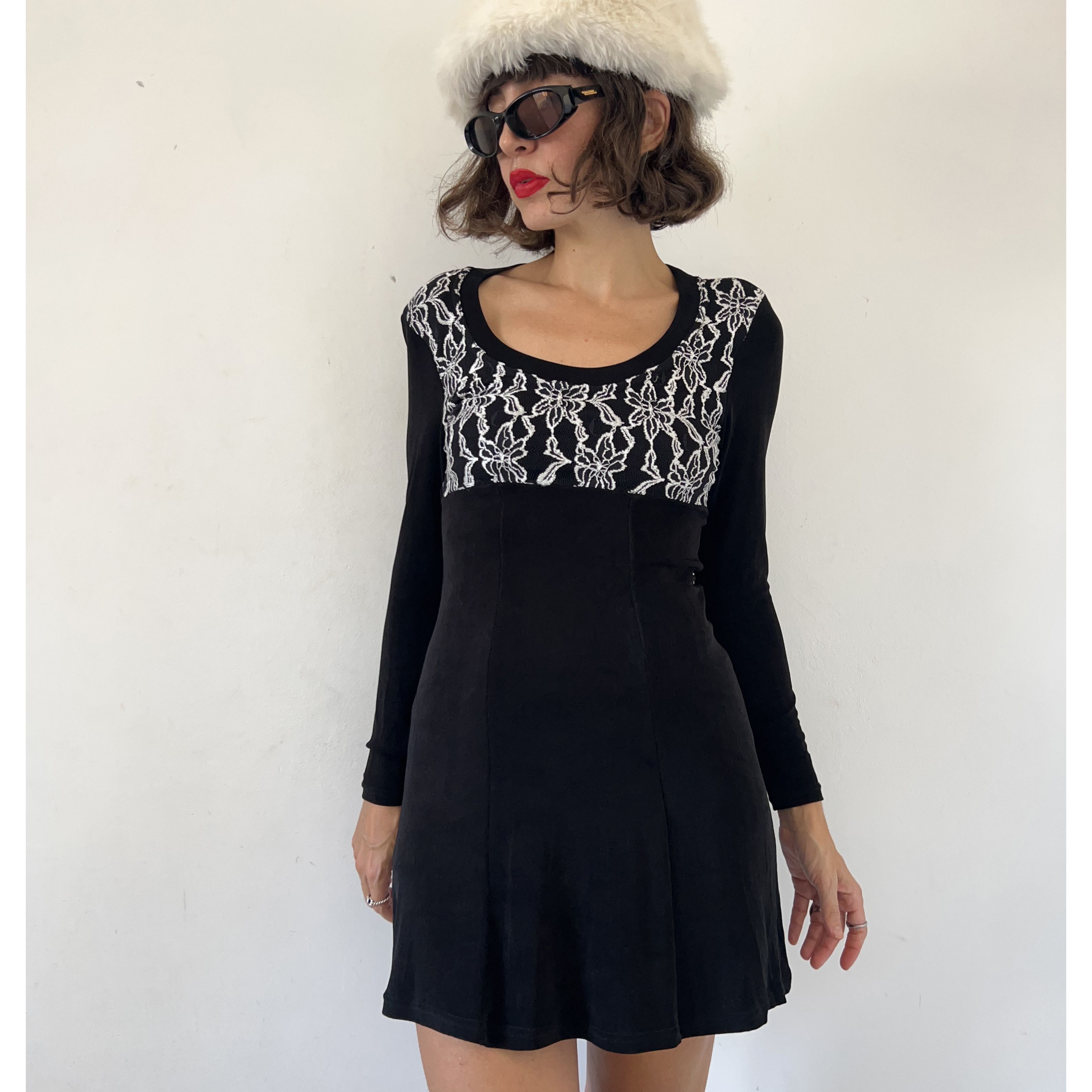 Vintage Vintage Grunge 90s Black Mini Dress Size XS / US 0-2 / IT 36-38 - 7 Thumbnail