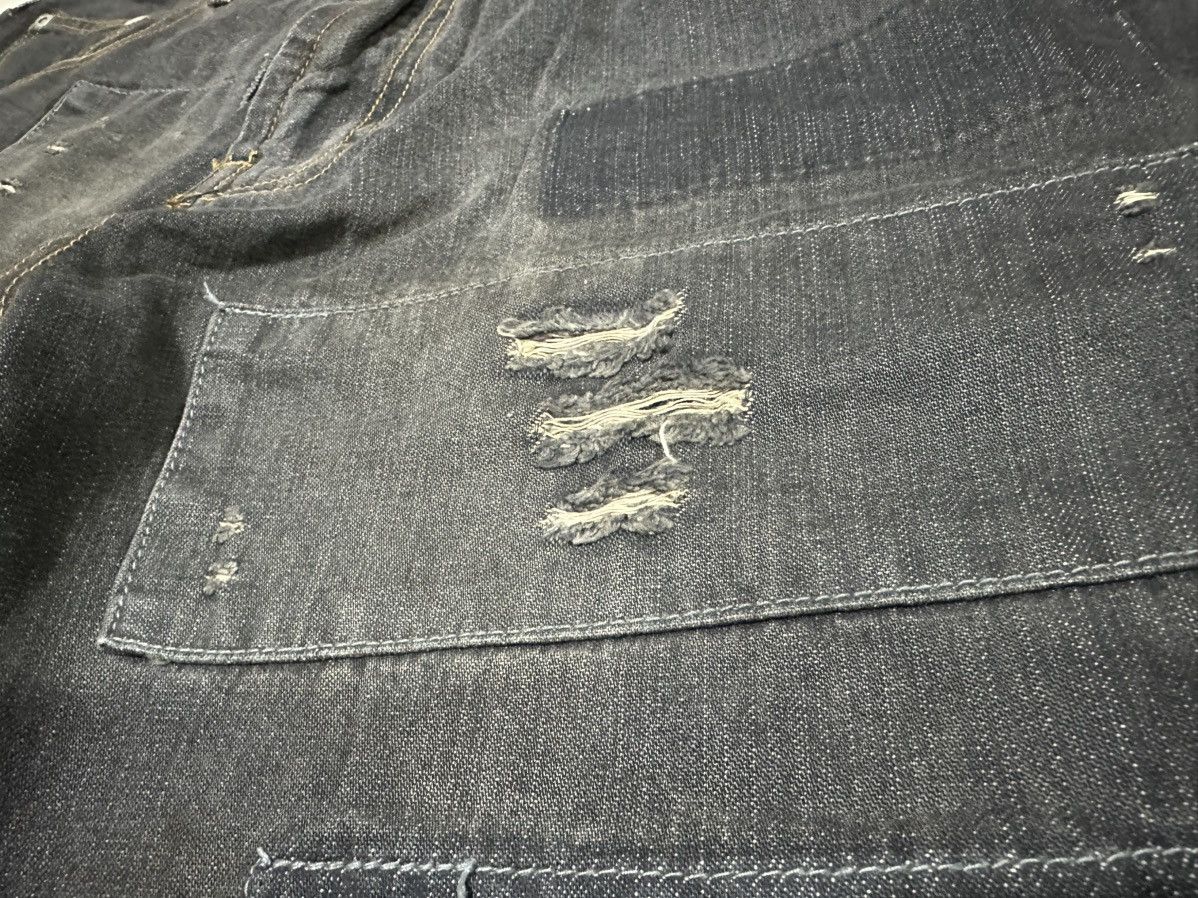 Japanese Brand 🔥Sick Y2K Phatfarm Patchwork Baggy Denim Distressed Size US 32 / EU 48 - 7 Thumbnail