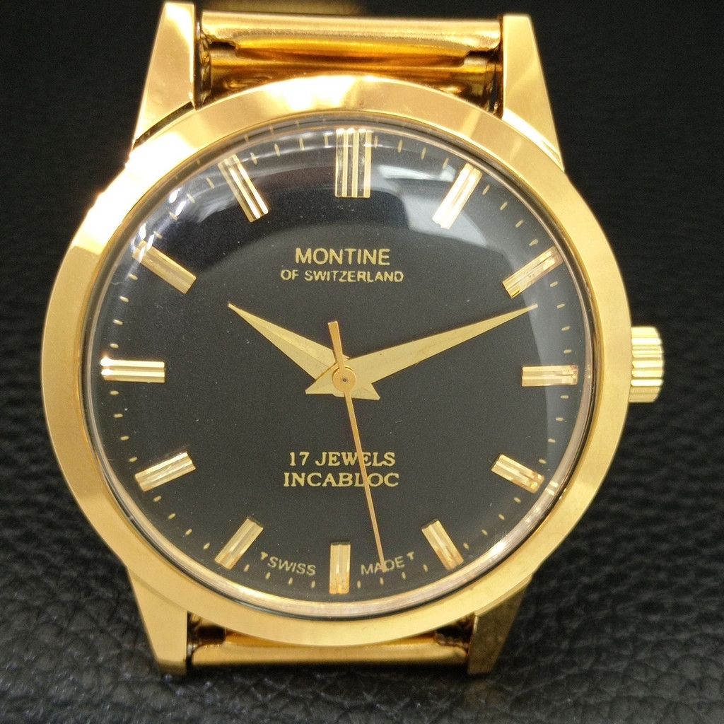Other VINTAGE MONTINE HAND-WINDING SWISS MENS WATCH a444163 Size 38 - 4 Thumbnail