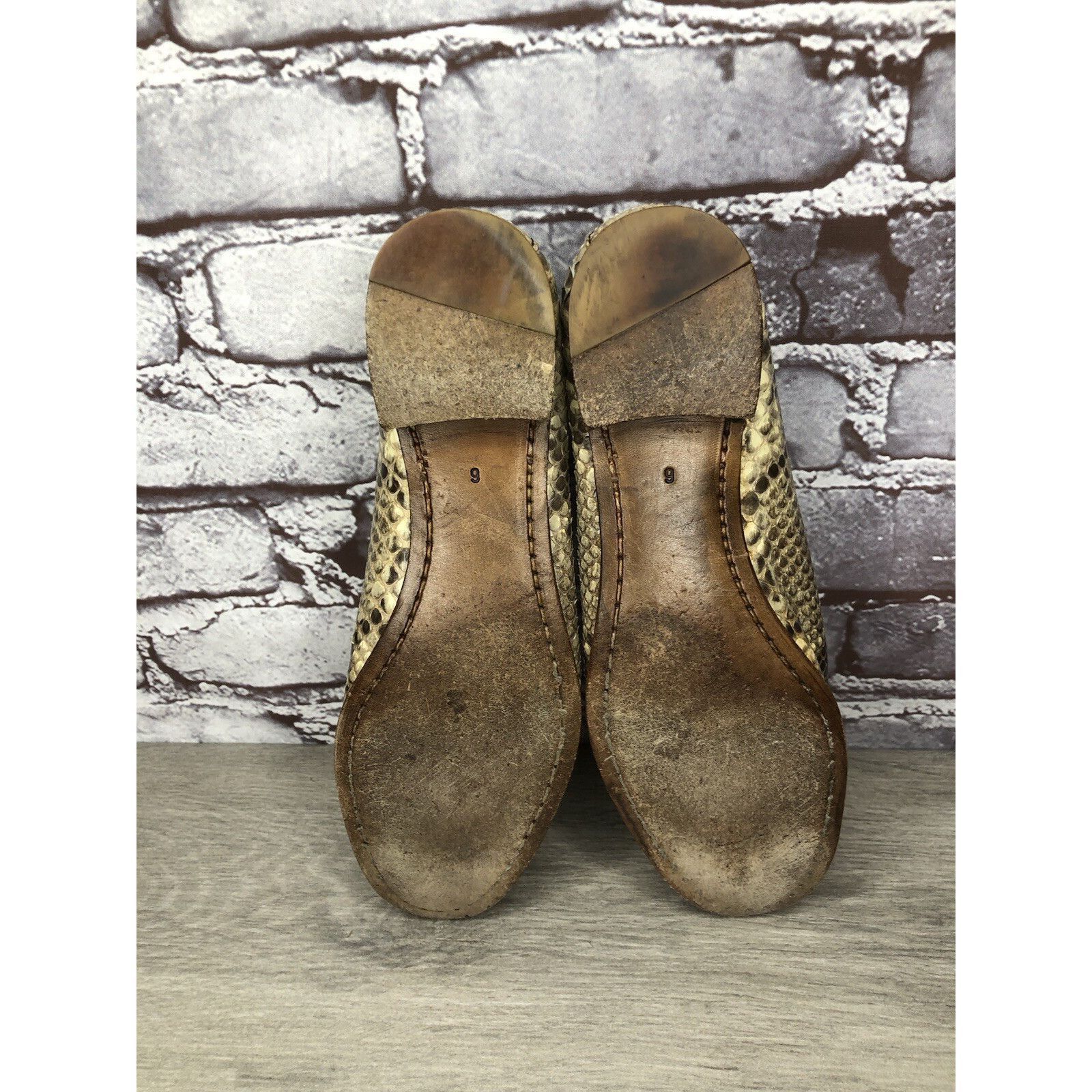 Carmina Carmina Cream Black Snakeskin Python Print Leather Women Sz Size US 6 / IT 36 - 20 Thumbnail