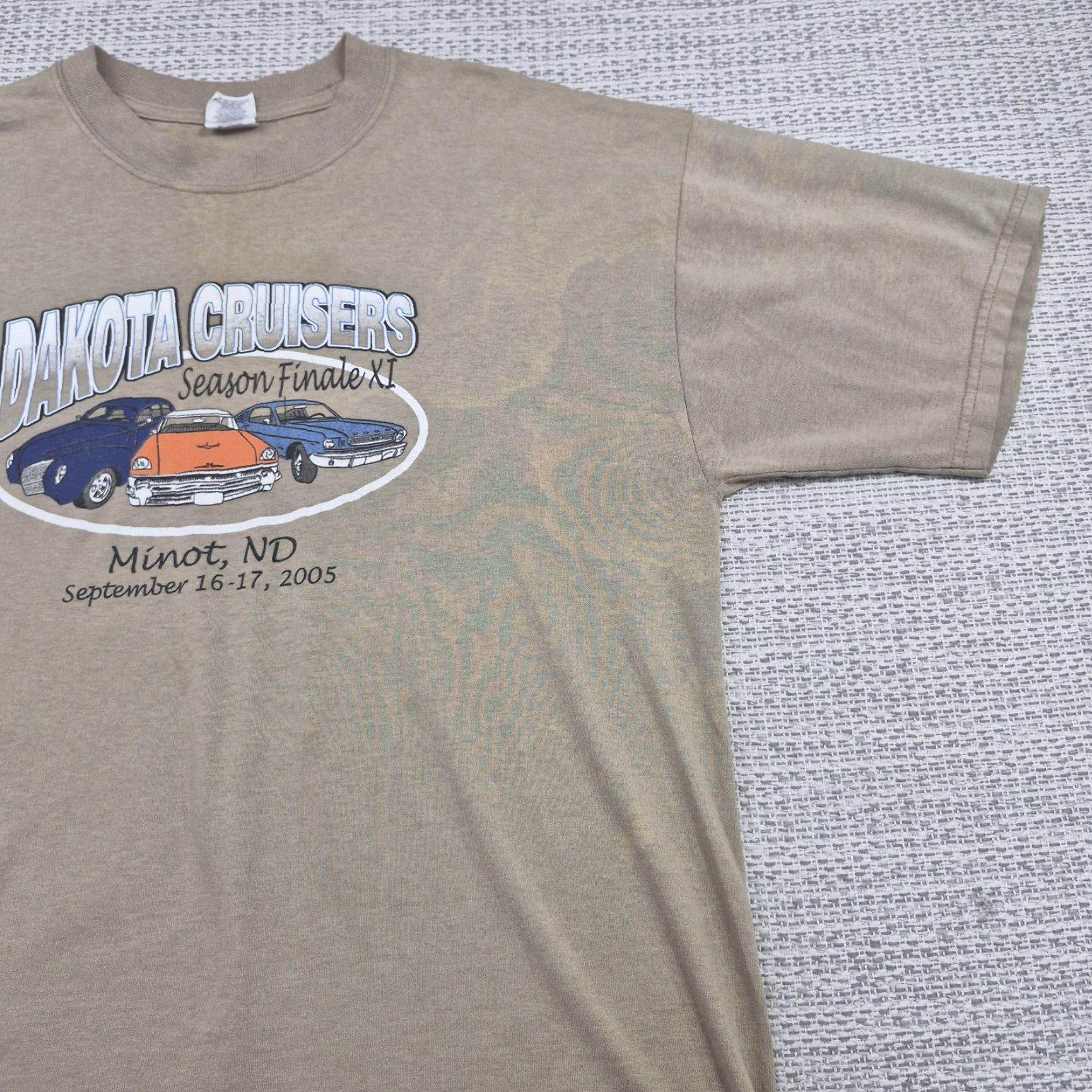 Jerzees VINTAGE Jerzees Dakota Cruisers Shirt Mens XL Beige Car Show Minot ND 2005 T-Shirt Crew Neck Short Sleeve Graphic Print Size US XL / EU 56 / 4 - 2 Thumbnail