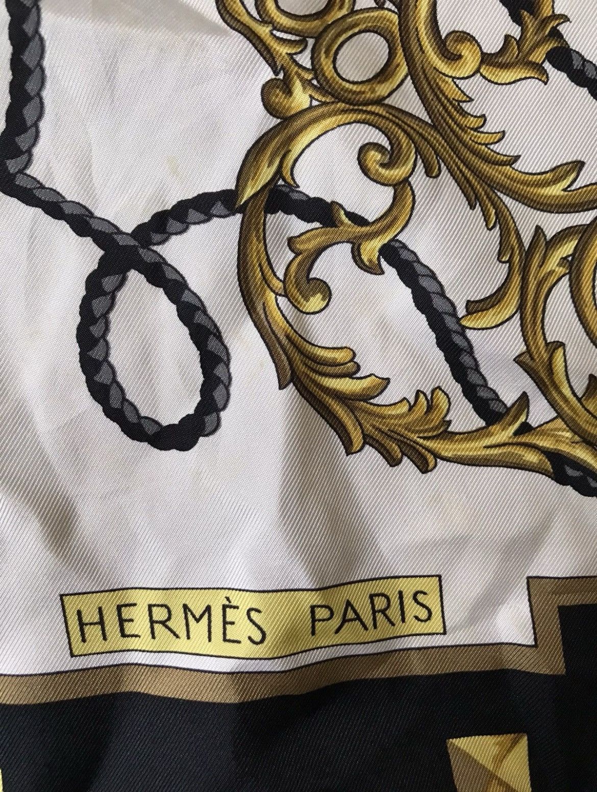 Hermes Paris Key Design Silk Scarf