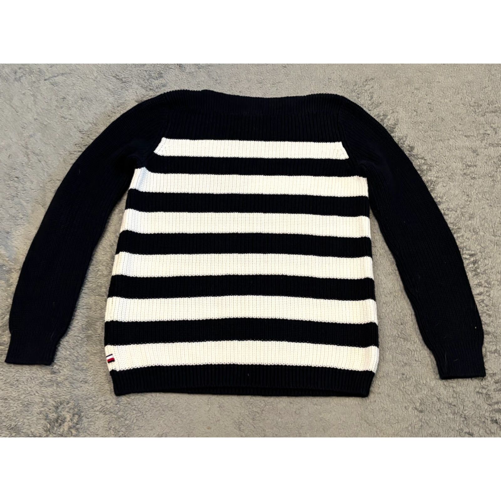 Tommy Hilfiger Tommy Hilfiger Sweater Womens Small Boat Neck Striped Color Block Red White Blue Size S / US 4 / IT 40 - 5 Thumbnail
