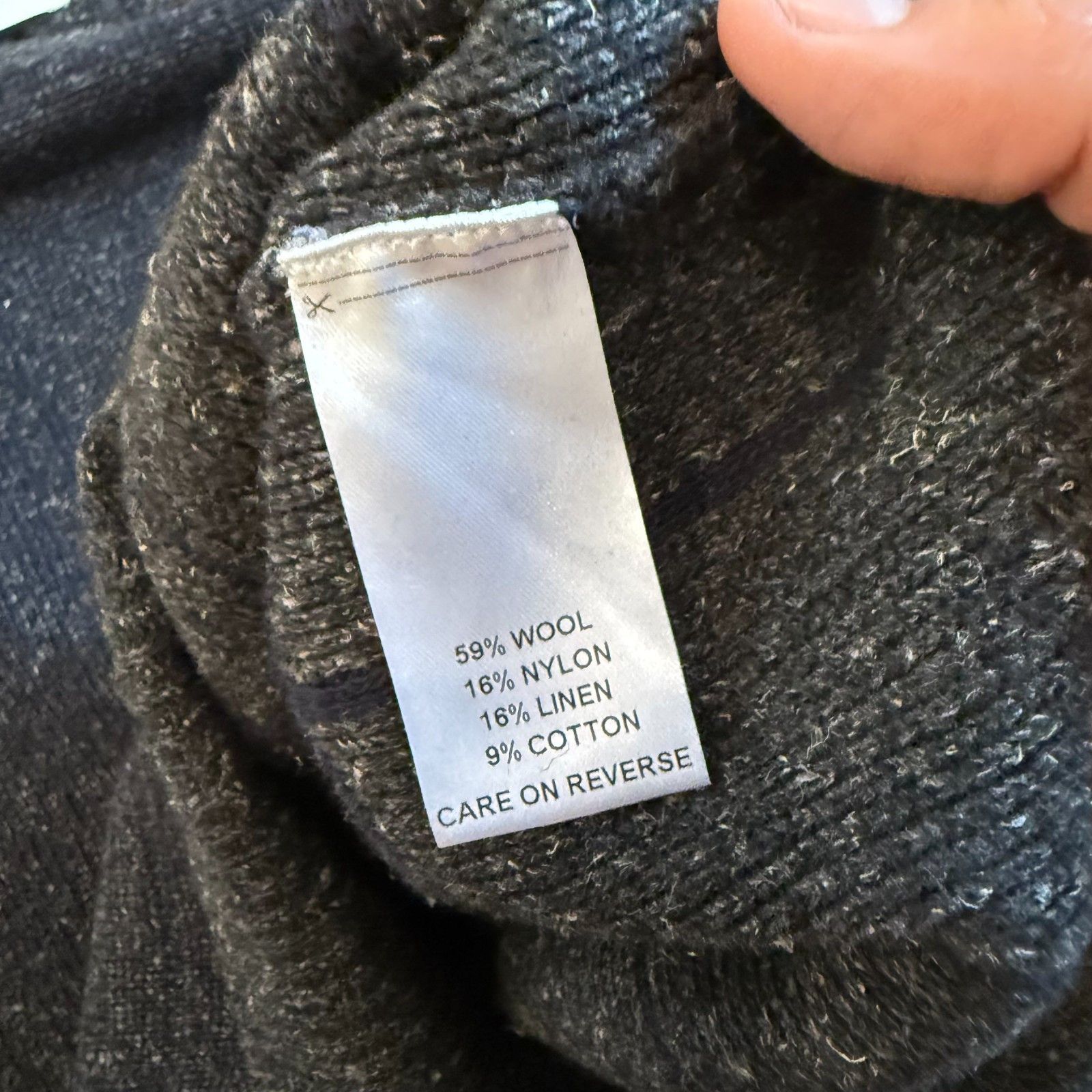 Billy Reid Billy Reid Wool & Linen Blend Knit Sweater in Charcoal Size US L / EU 52-54 / 3 - 4 Thumbnail
