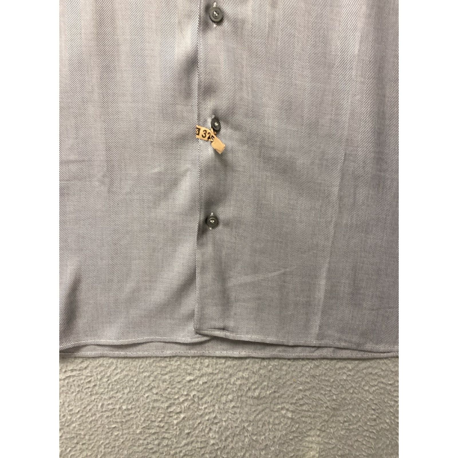 Ermenegildo Zegna Ermenegildo Zegna Shirt Gray Cotton Button Dress Shirt Large Mens 48 Chest 16 Neck Geometric Size US L / EU 52-54 / 3 - 3 Thumbnail
