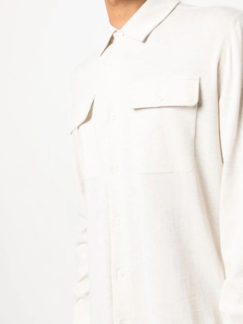 Brunello Cucinelli o1y0526 Solid Color Shirt in Ivory Size US XS / EU 42 / 0 - 4 Thumbnail