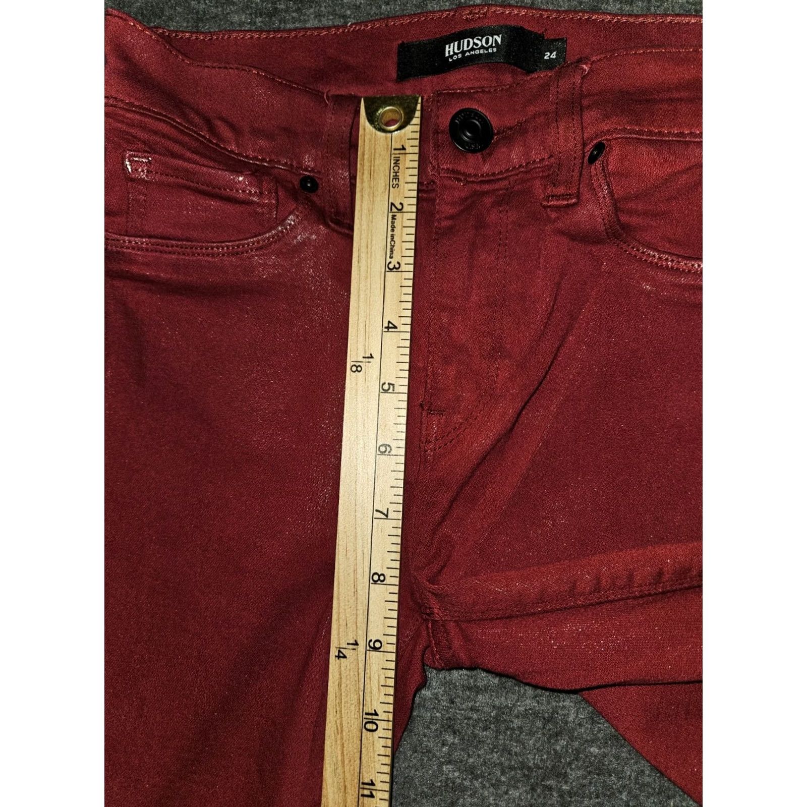 Hudson Hudson Nico Super Skinny Jeans Juniors Low Rise Red Stretch City Casual Womens Size 42" / US 20 - 5 Thumbnail