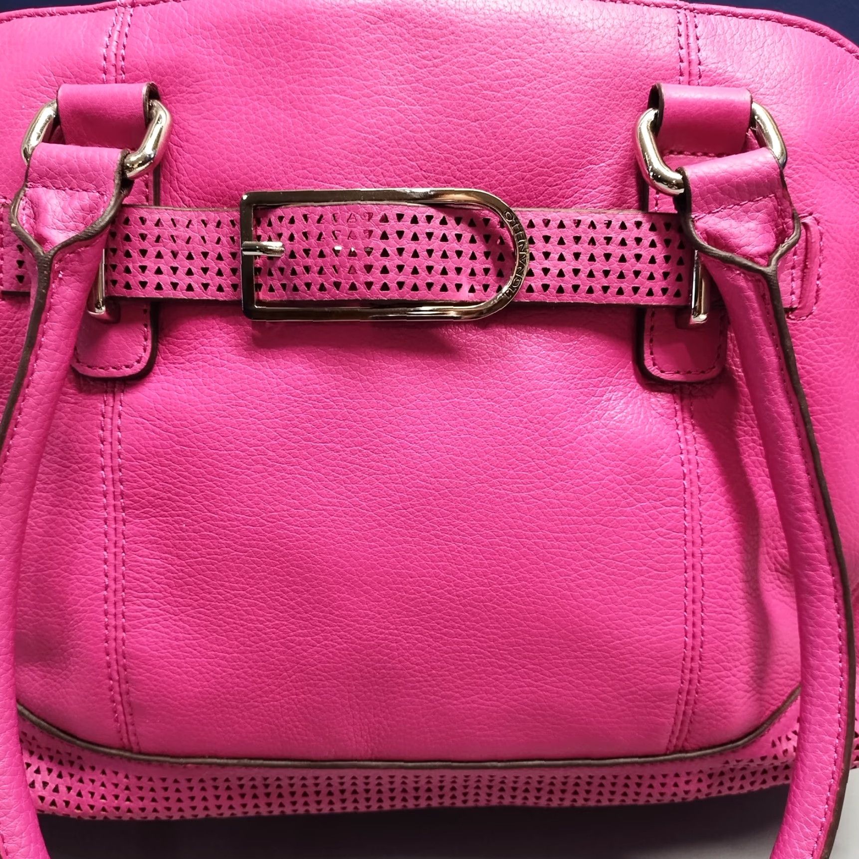 Doublet VINTAGE Tignanello Shoulder Bag Women Pink Solid Pebbled Lined Double Handle Size ONE SIZE - 3 Thumbnail