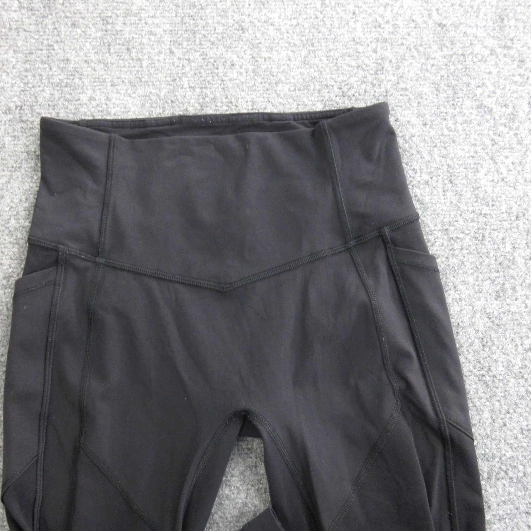 Lululemon Lululemon Womens Black High Rise Yoga Leggings Pockets LW5A7S P60 Pants 4 Size 27" / US 4 / IT 40 - 4 Thumbnail