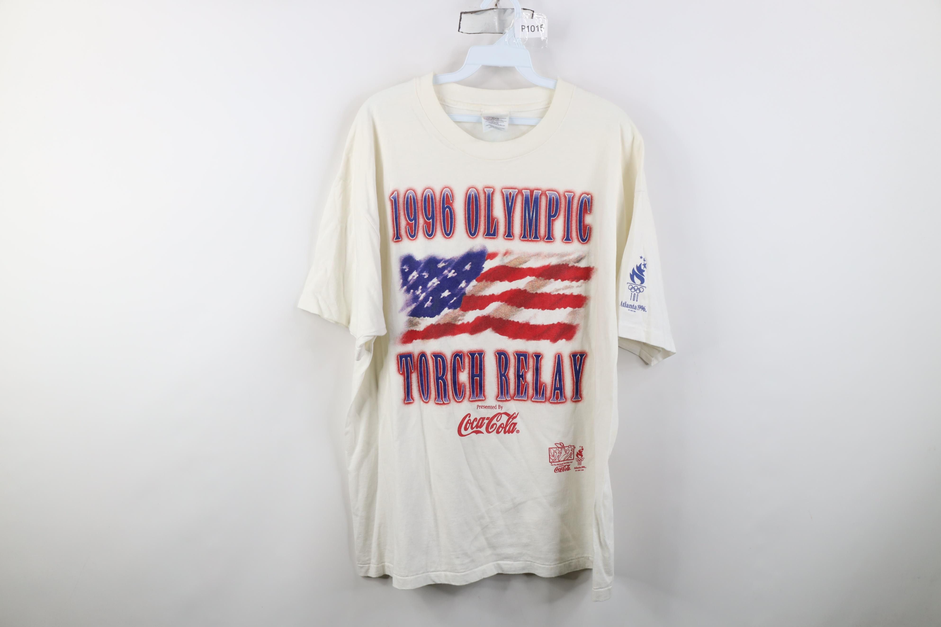 Vintage Vintage 90s 1996 Olympics Coca Cola Short Sleeve T-Shirt Size US XL / EU 56 / 4 - 1 Thumbnail
