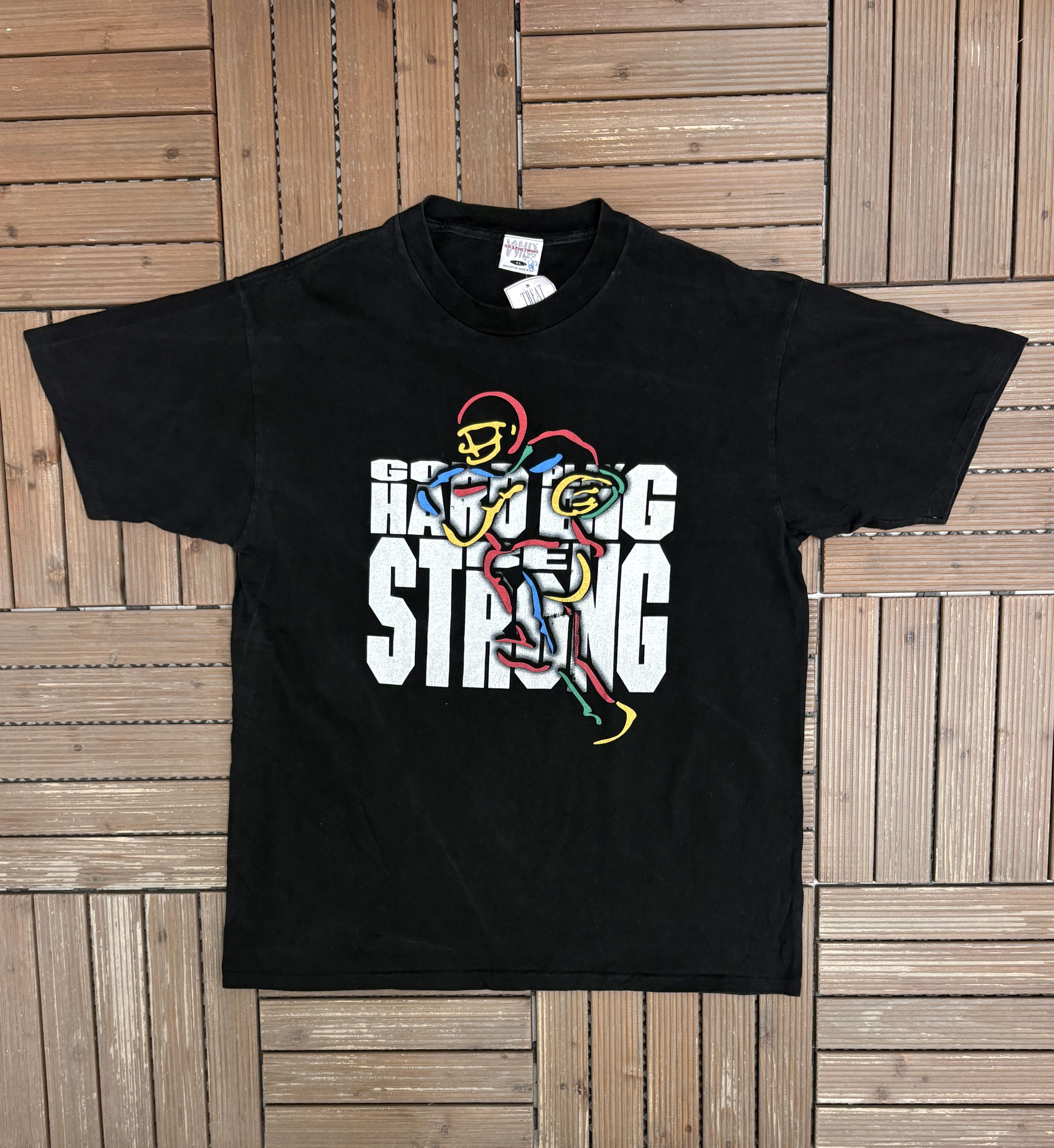 Vintage Go Hard, Play Big, Strong Football Vintage Black Tee Size US XL / EU 56 / 4 - 1 Thumbnail