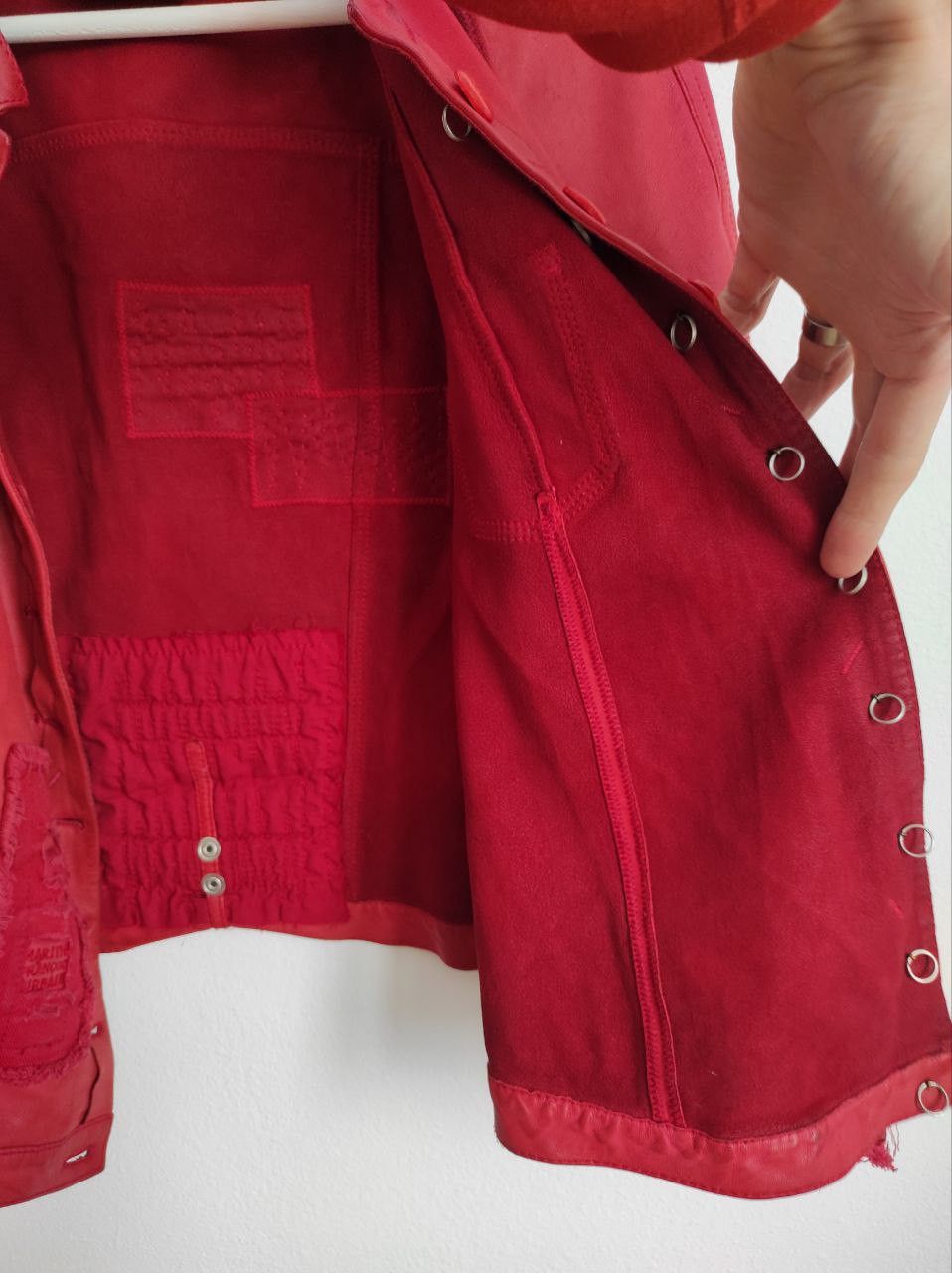 Marithe + Francois Girbaud Marithe Francois Girbaud Leather Red Bomber Jacket Size M-L Size L / US 10 / IT 46 - 18 Thumbnail