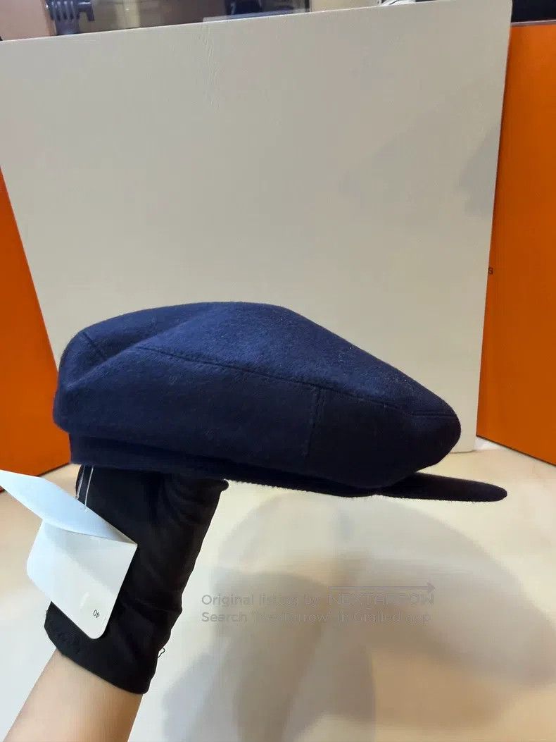 Hermes Hermes size 58 Dark Blue Cashmere Beret Newsboy Hat Size ONE SIZE - 4 Thumbnail