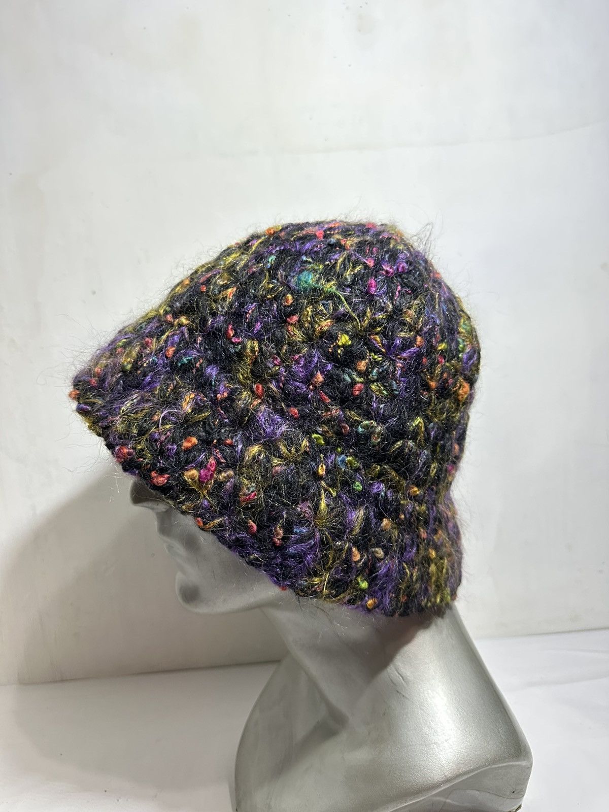 Handmade Unknown Multicolor Mohair Bucket Hats Size ONE SIZE - 1 Thumbnail