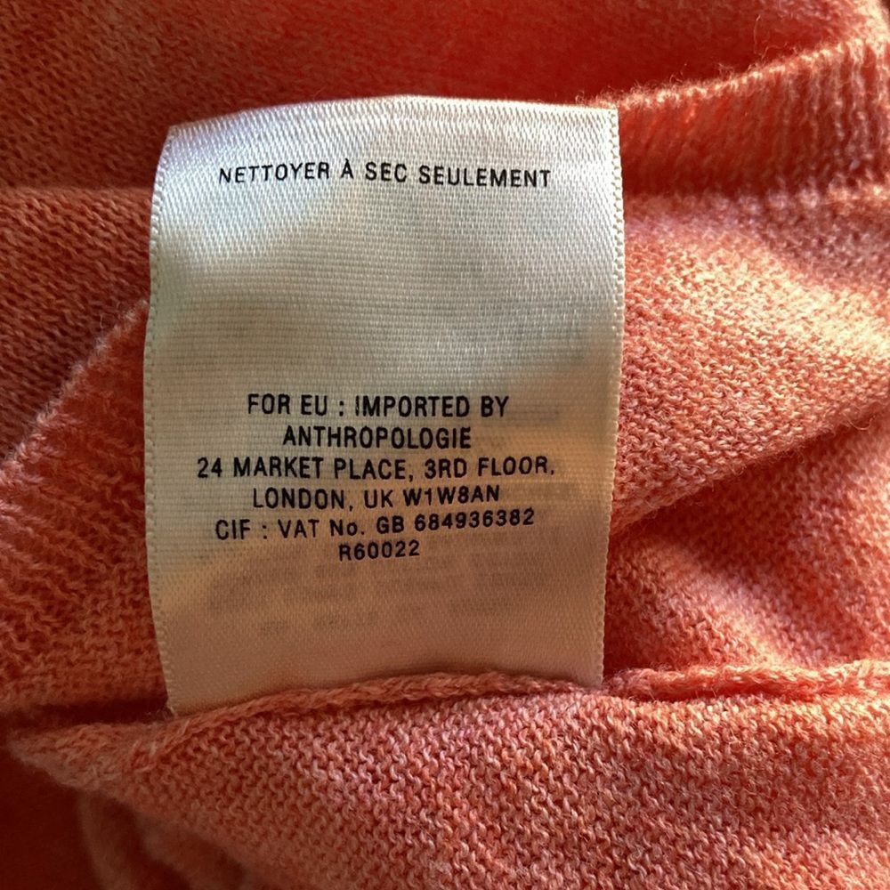 Anthropologie Rosie Neira Anthropologie Size S Peach Knit Sweater Faux Tie Size S / US 4 / IT 40 - 6 Thumbnail