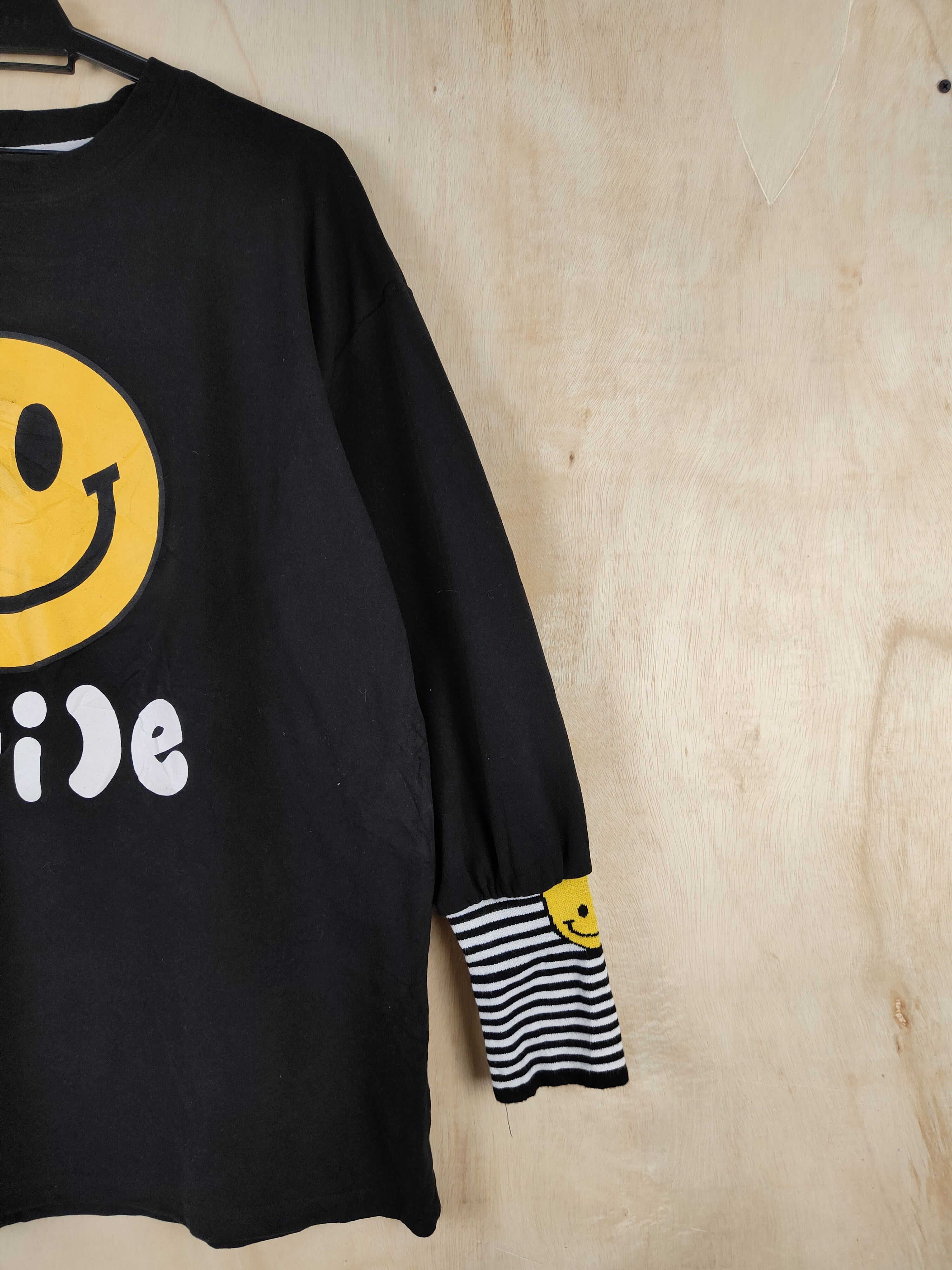 Japanese Brand Z Ziling Black Smile like kapital Sweatshirts #S2628 Size L / US 10 / IT 46 - 5 Thumbnail