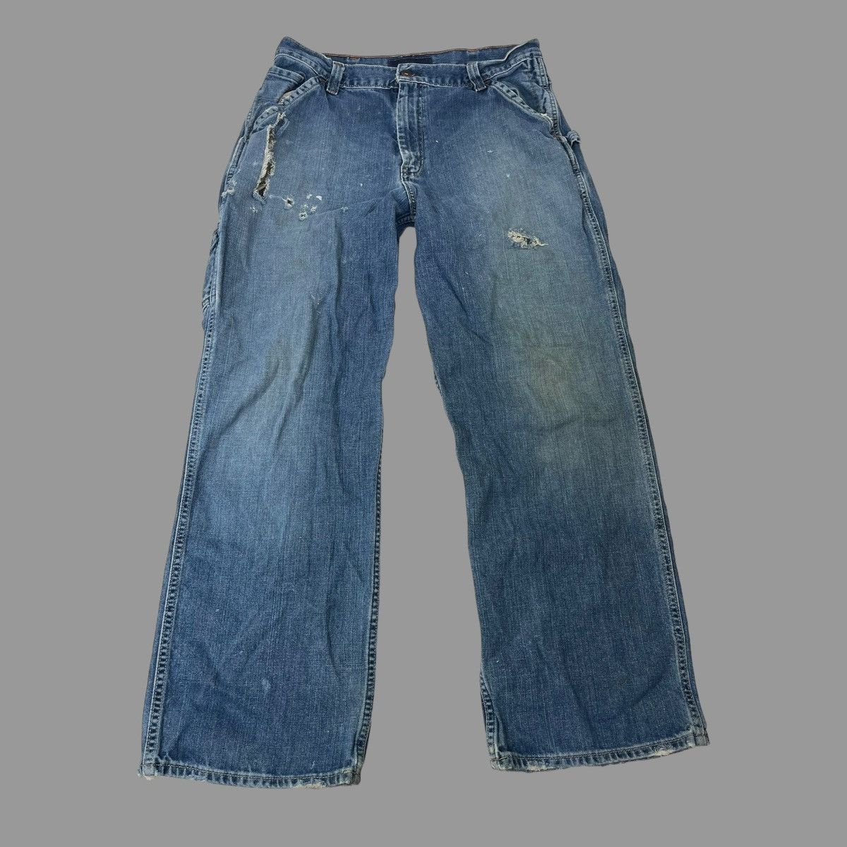 Vintage Vintage y2k baggy denim carpenter jeans Size US 34 / EU 50 - 2 Thumbnail