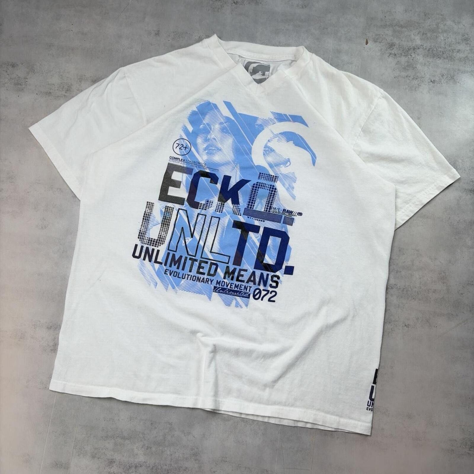 Ecko Unltd. Y2K White Ecko Unltd Grunge Skater T-Shirt Size US XL / EU 56 / 4 - 2 Thumbnail