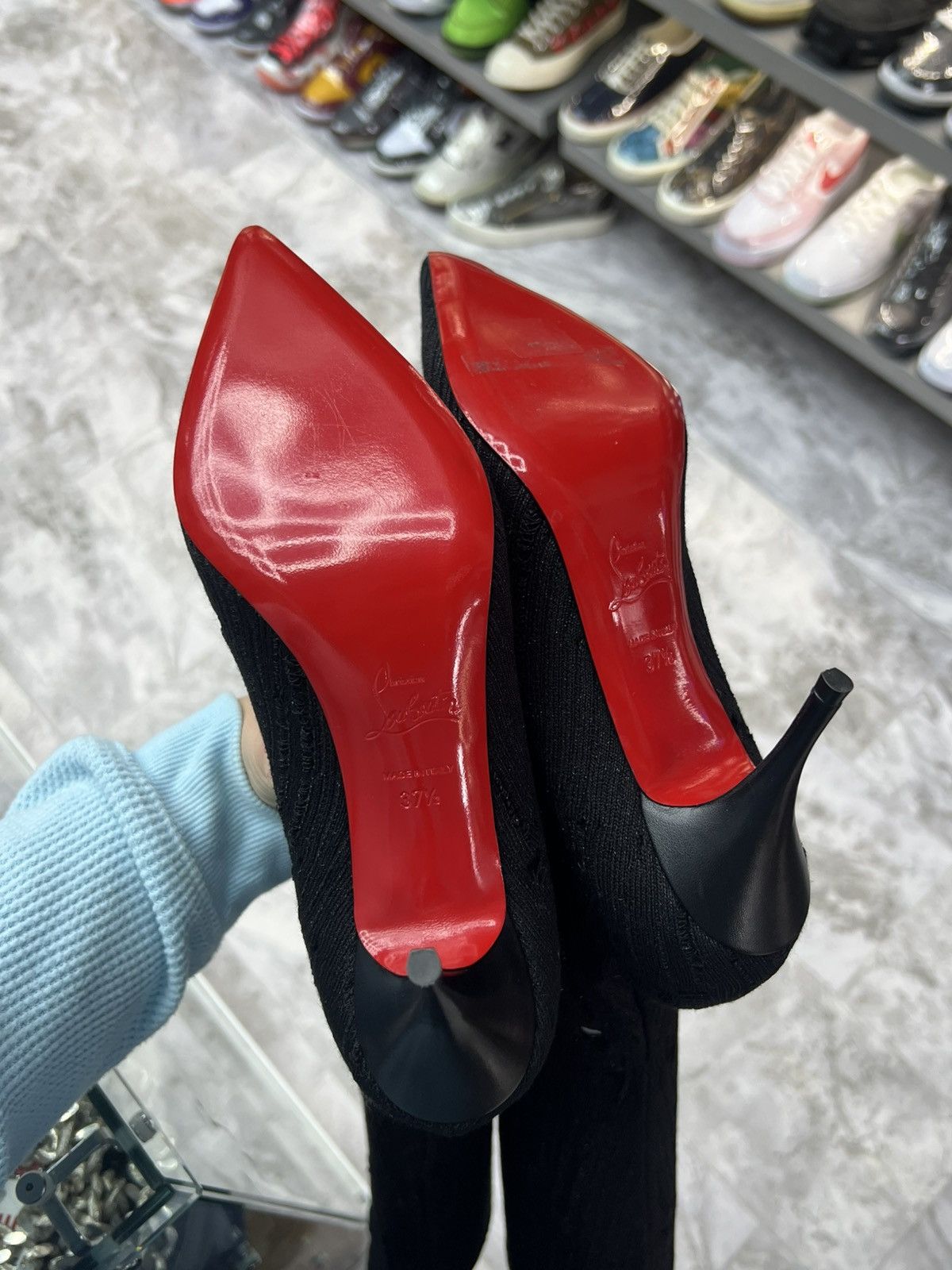 Christian Louboutin Christian Louboutin Tricot Sandrine Sock Knee Boots Size US 7.5 / IT 37.5 - 10 Thumbnail