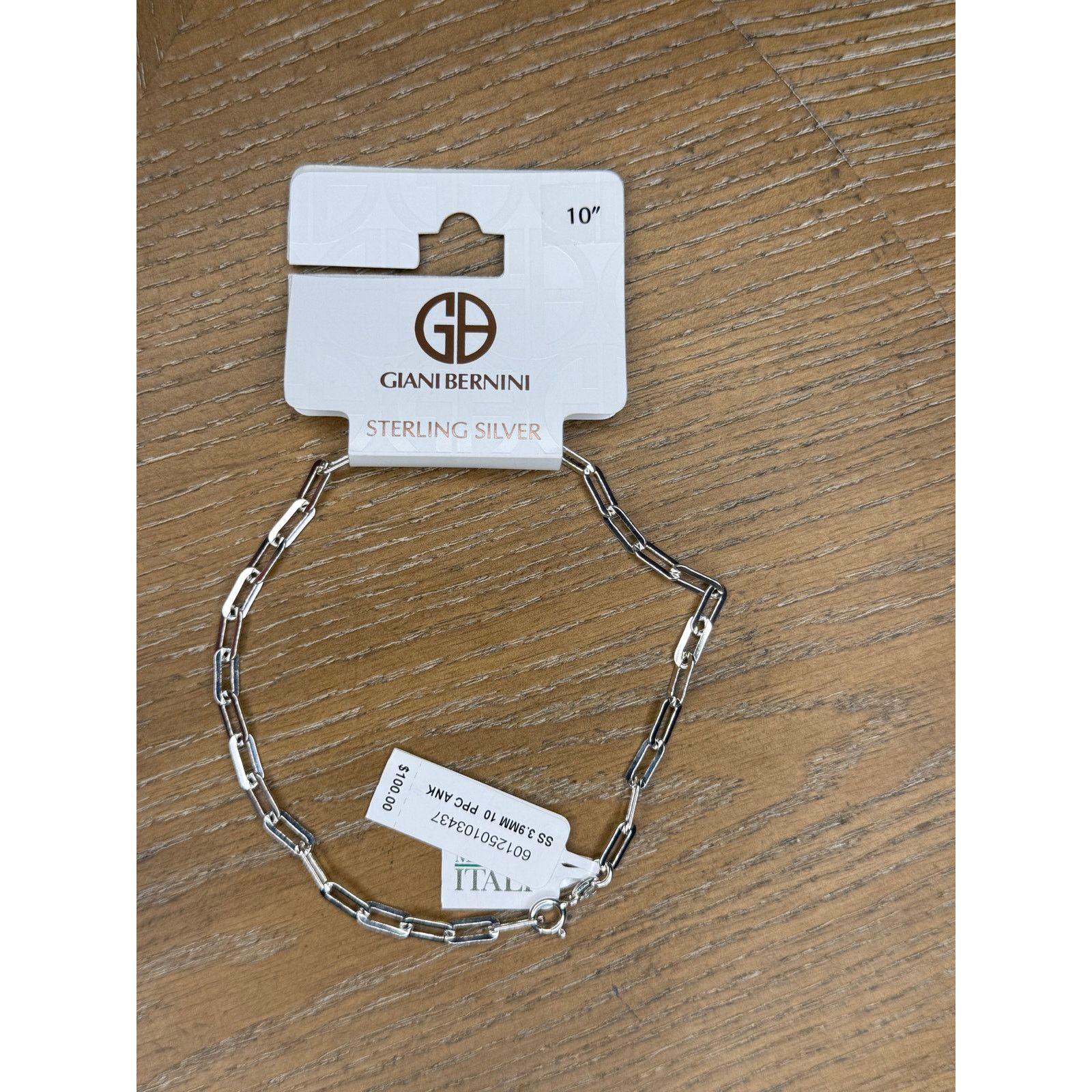 Giani Bernini Giani Bernini Sterling Silver Paperclip Link Anklet 10”Italy Size ONE SIZE - 5 Thumbnail