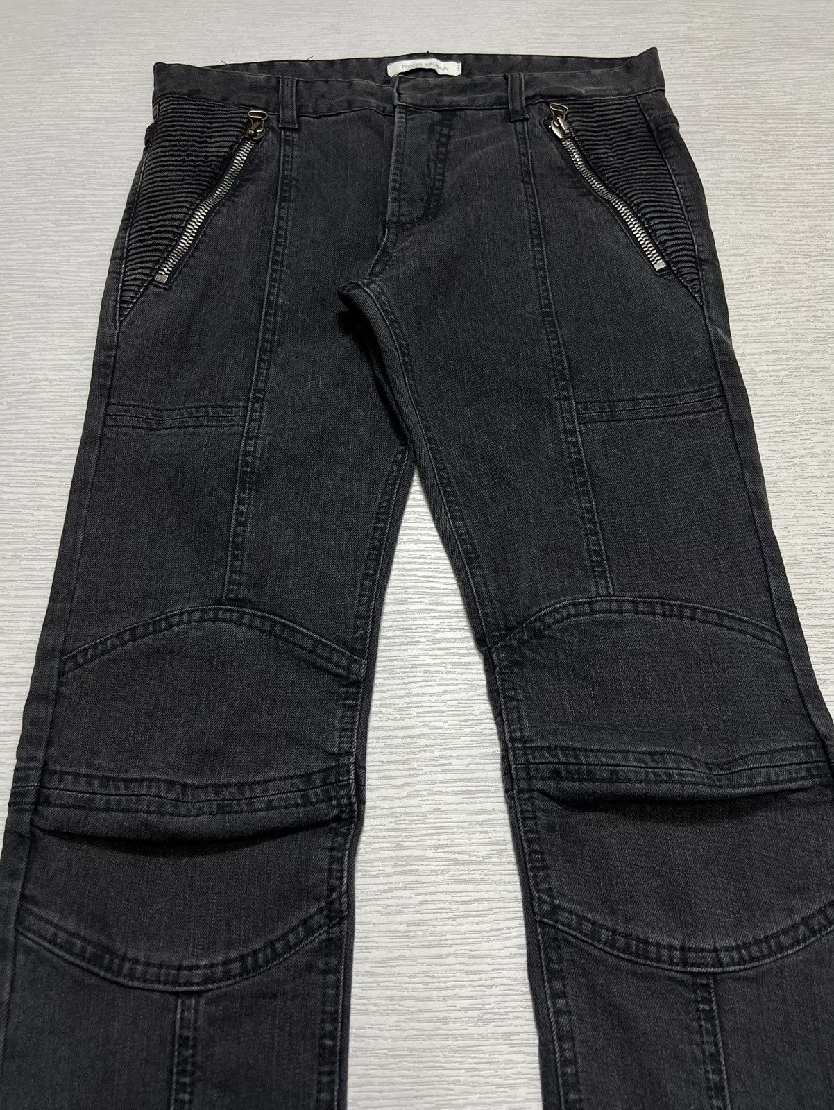 Pierre Balmain Pierre Balmain - Washed Zip Pocket Ankle Zip Biker Jeans Size US 32 / EU 48 - 4 Thumbnail