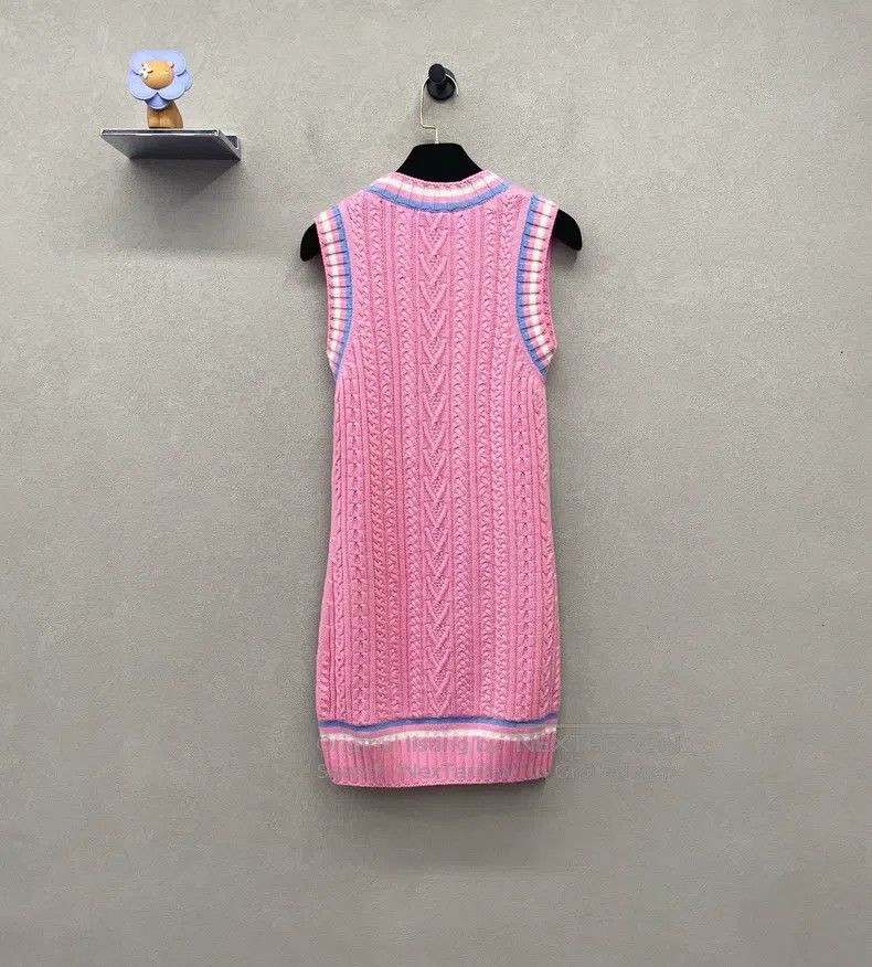 Chanel Chanel Pink colour-blocked striped sleeveless dress Size XXS / US 00 / IT 34 - 3 Thumbnail
