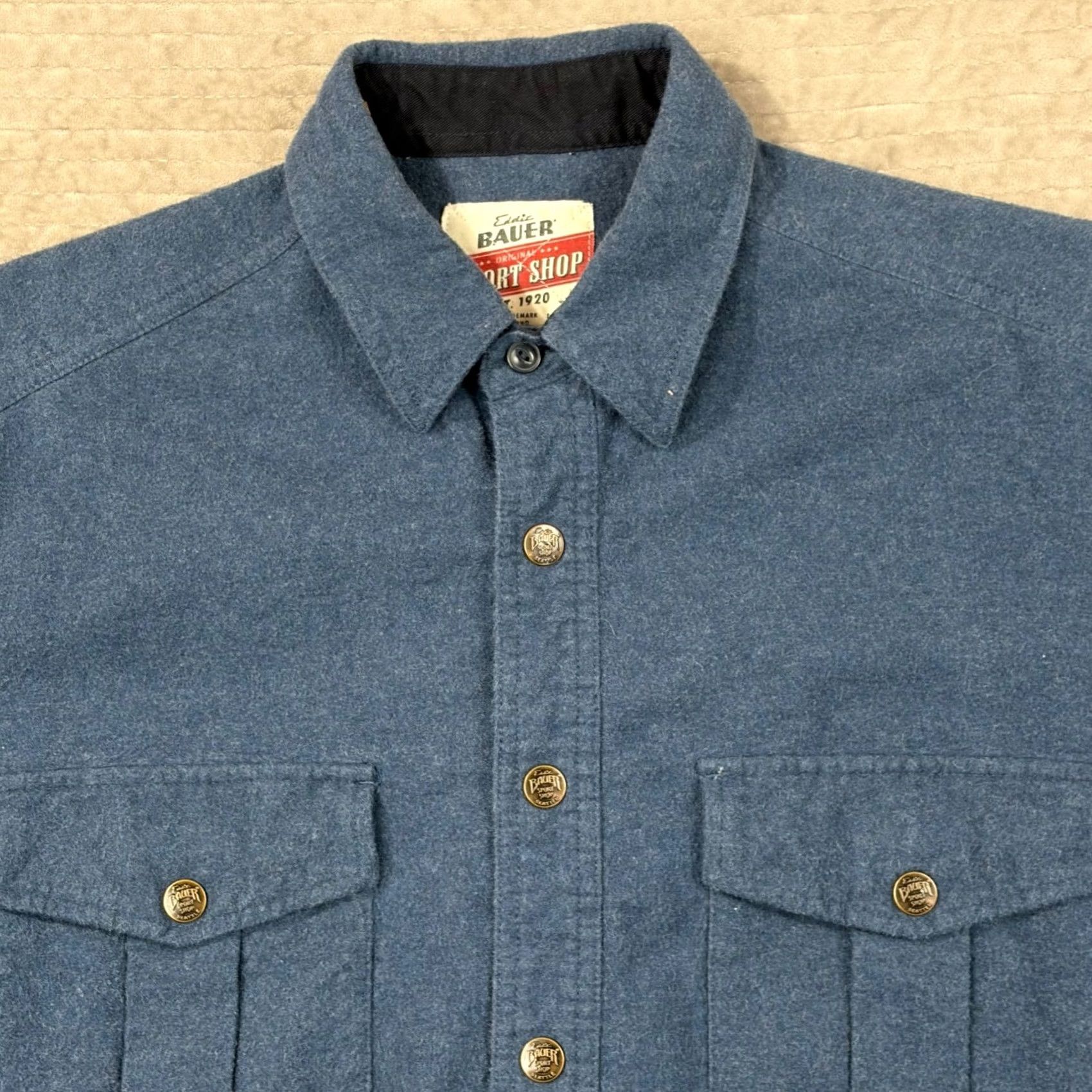 Eddie Bauer VINTAGE Eddie Bauer Mens Blue Flannel Shirt Sport Shop Cotton Button Down Small Size US S / EU 44-46 / 1 - 3 Thumbnail