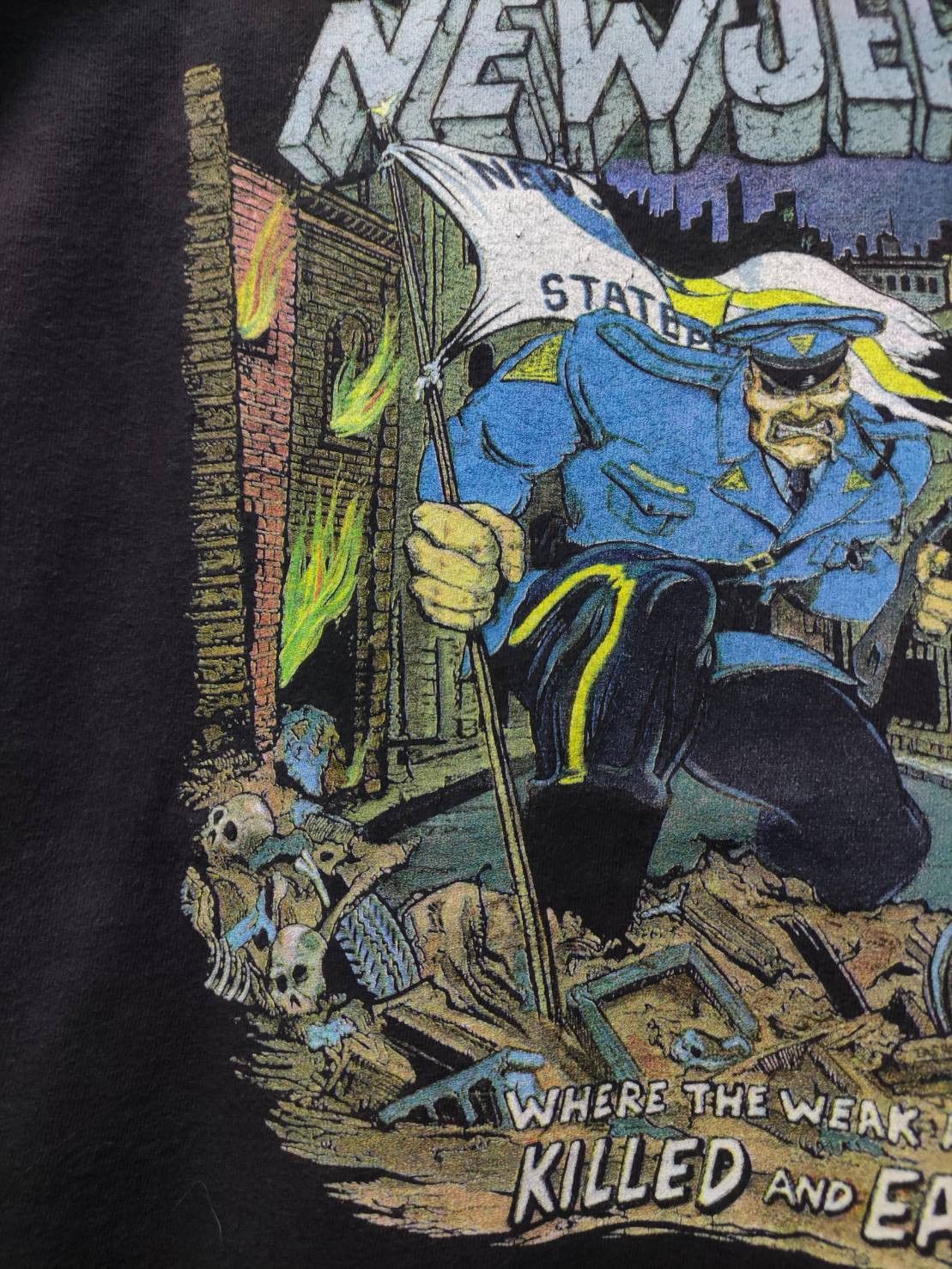 Vintage Vtg 00's New Jersey " Where the weak are killed and eaten! " Size US XL / EU 56 / 4 - 3 Thumbnail