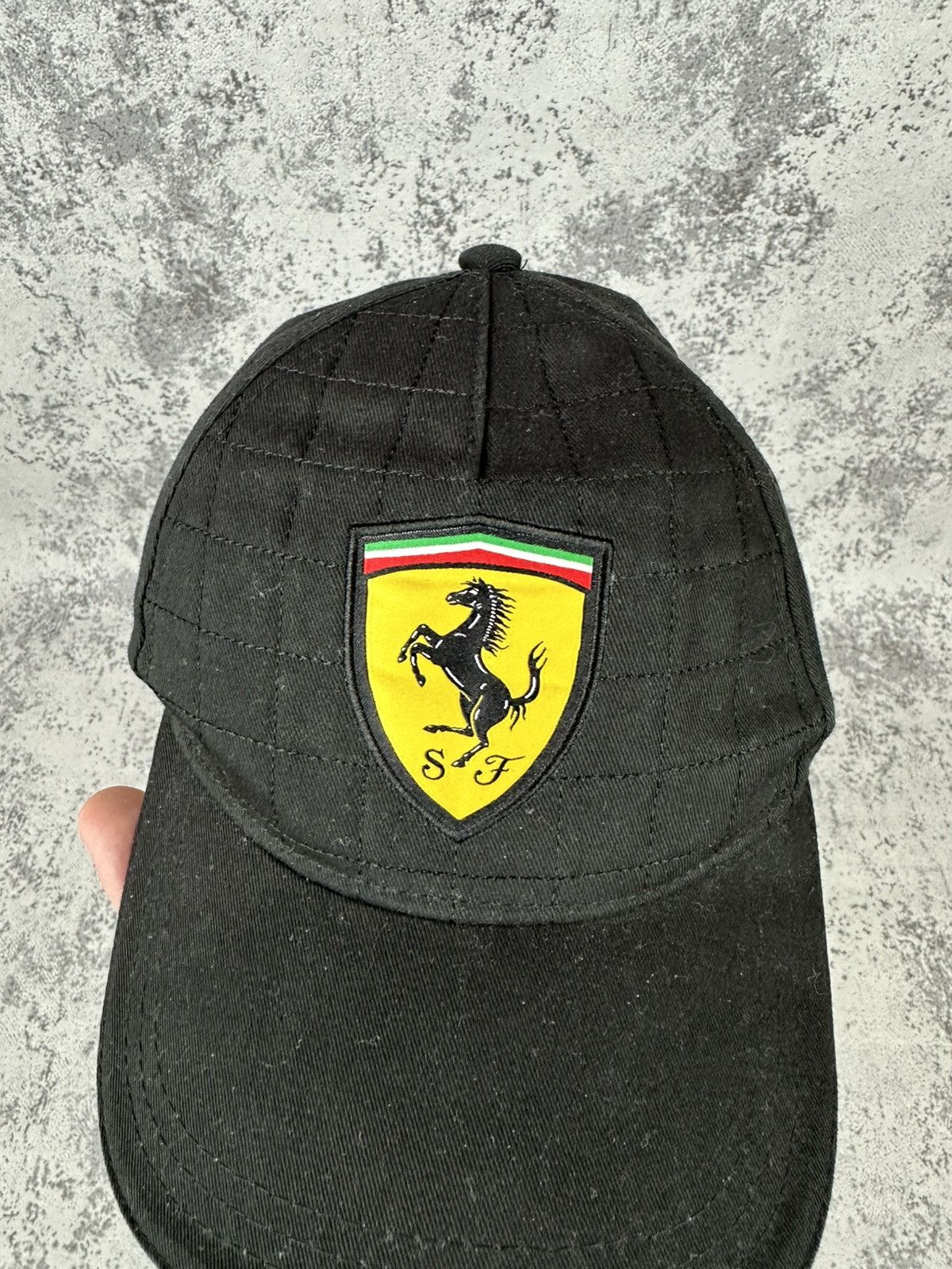 Ferrari Vintage Ferrari Cap Black Italy Racing F1 Shield Patch Hat Size ONE SIZE - 2 Thumbnail