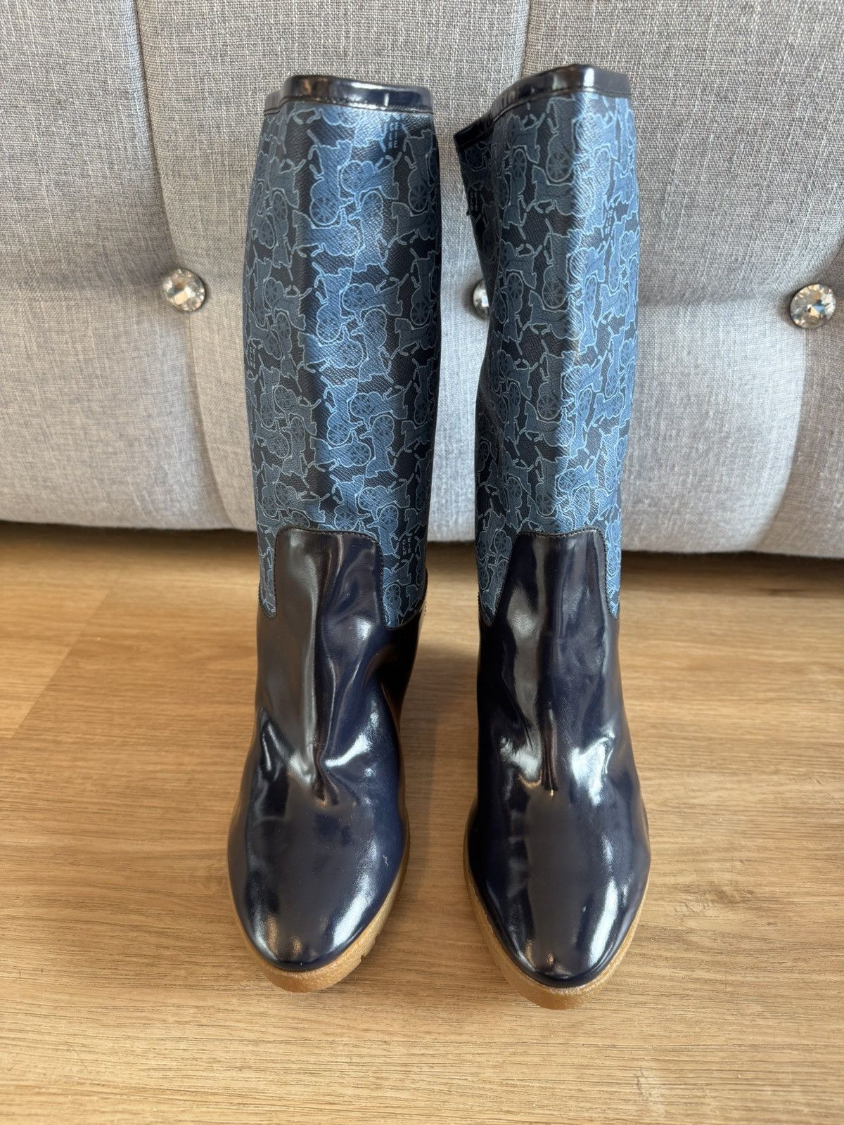 Celine Celine Paris Monogram Navy boots 40 ankle boots womens boots Size US 10 / IT 40 - 2 Thumbnail
