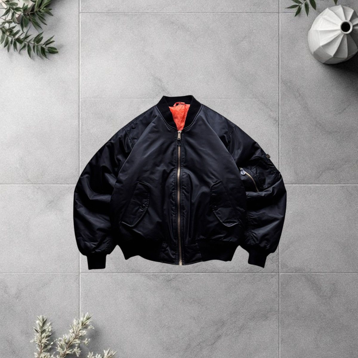 Vintage Vintage MA-1 Bomber Military Jacket Orange Lining Army Size US L / EU 52-54 / 3 - 1 Thumbnail