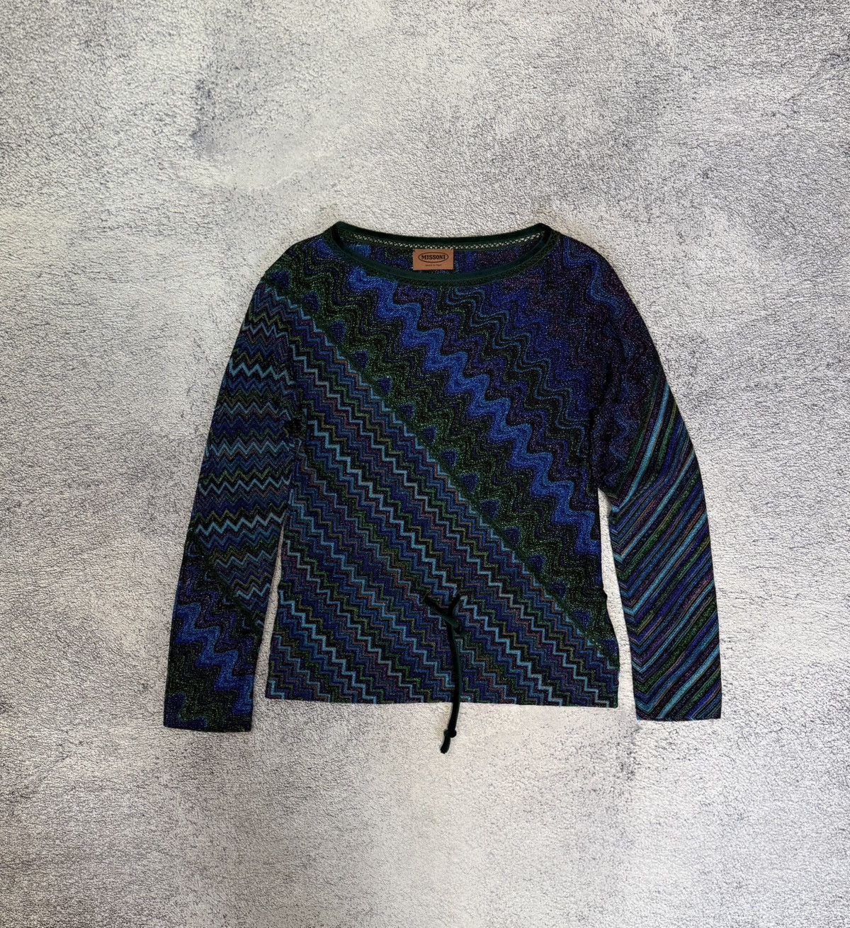 Missoni MISSONI Chevron ZigZag Knit 2-Piece Set Top & Wide Leg Pants Size 30" / US 8 / IT 44 - 2 Thumbnail