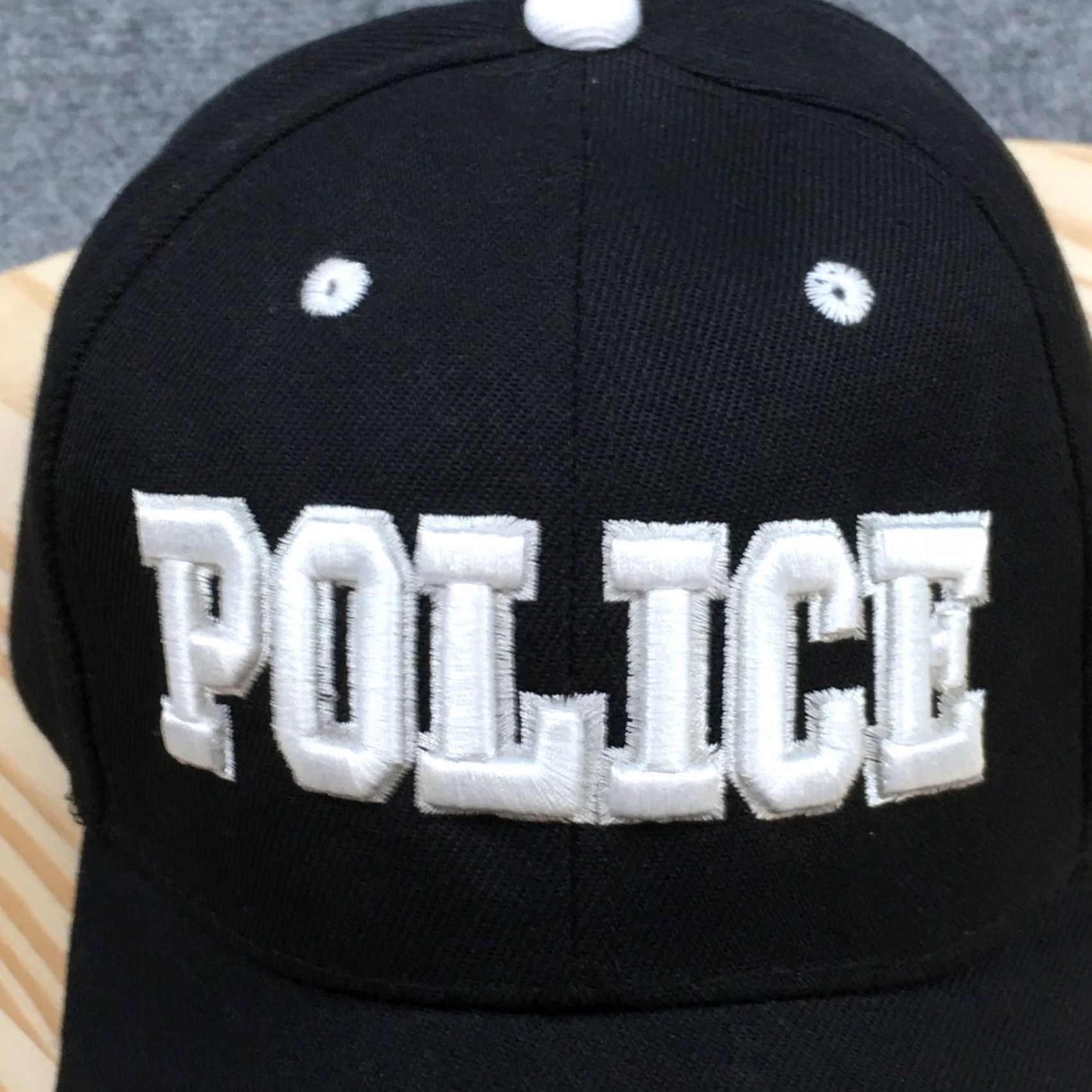 Vintage Baseball Cap Police Unisex Black One Size Adjustable Curved Brim Embroidered Size ONE SIZE - 3 Thumbnail